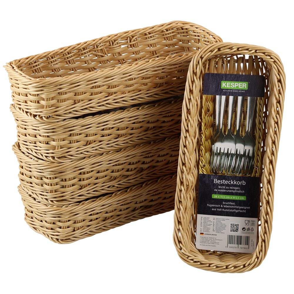 KESPER for kitchen & home Bestekmandje Vlechtwerk, 5-delig set (set, 5-delig)