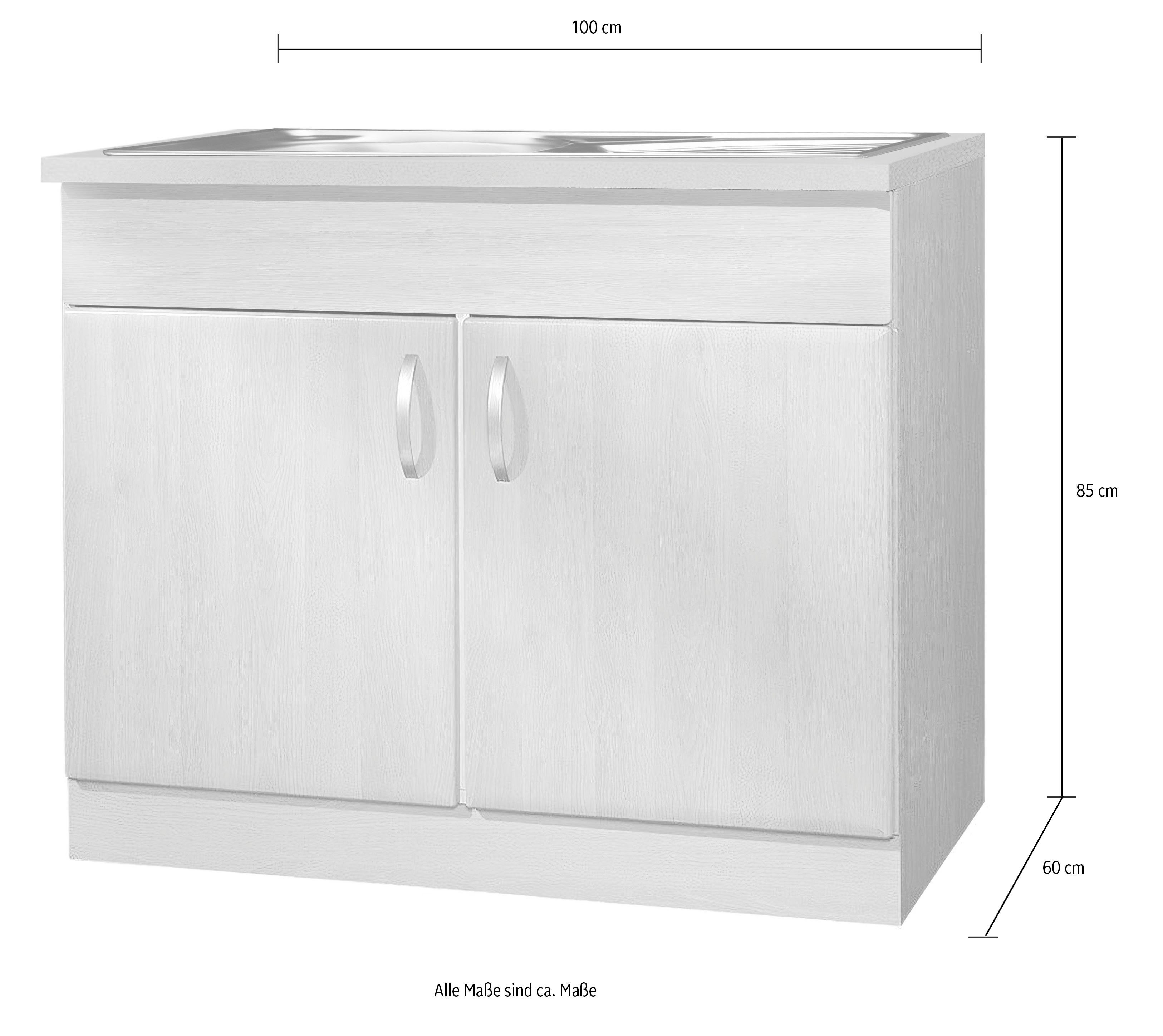 wiho Küchen Gootsteenkast Praag 100 cm breed
