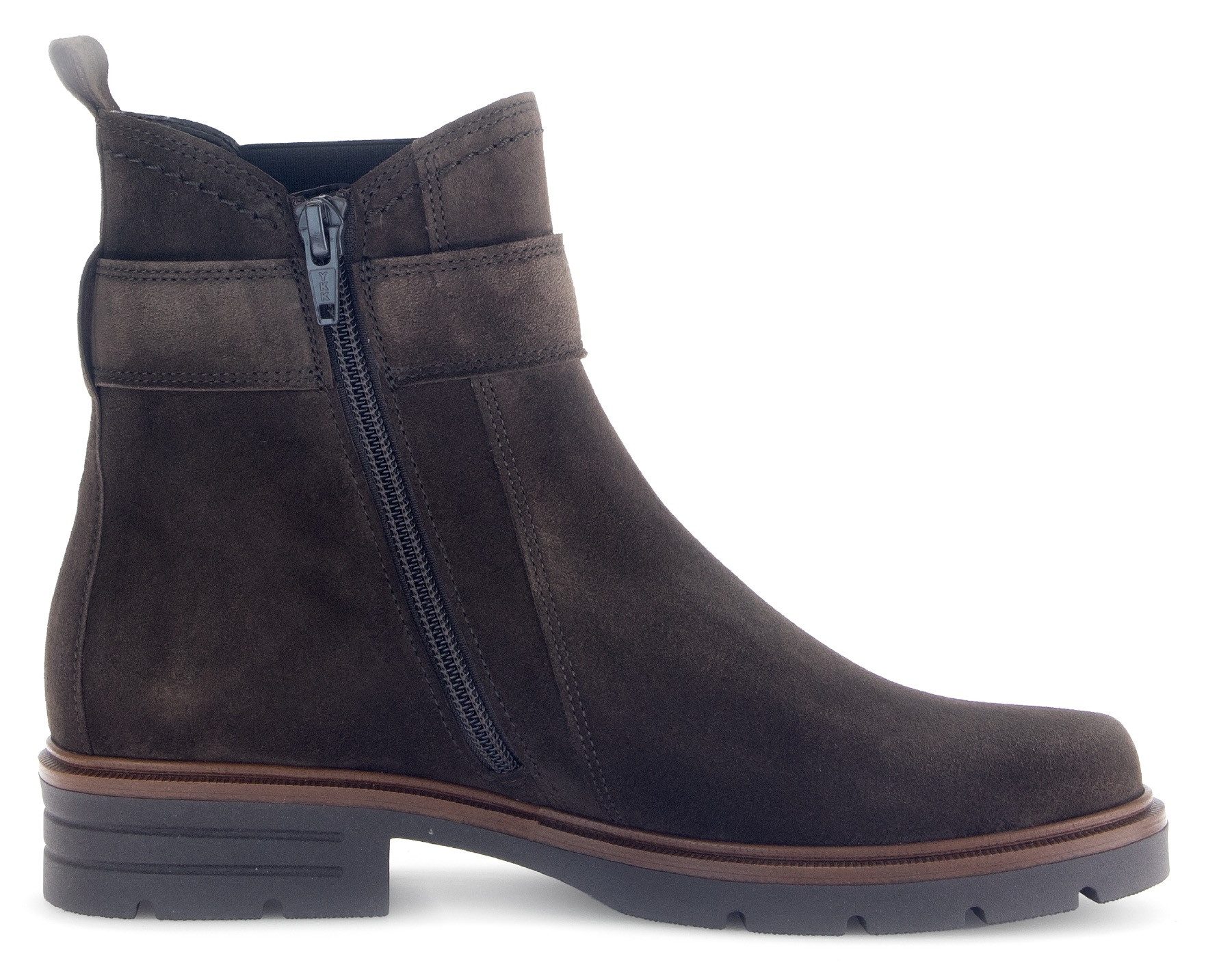 Gabor Chelsea-boots blokhak, herfstmode, enkellaars met decoratieve ketting aan de schacht