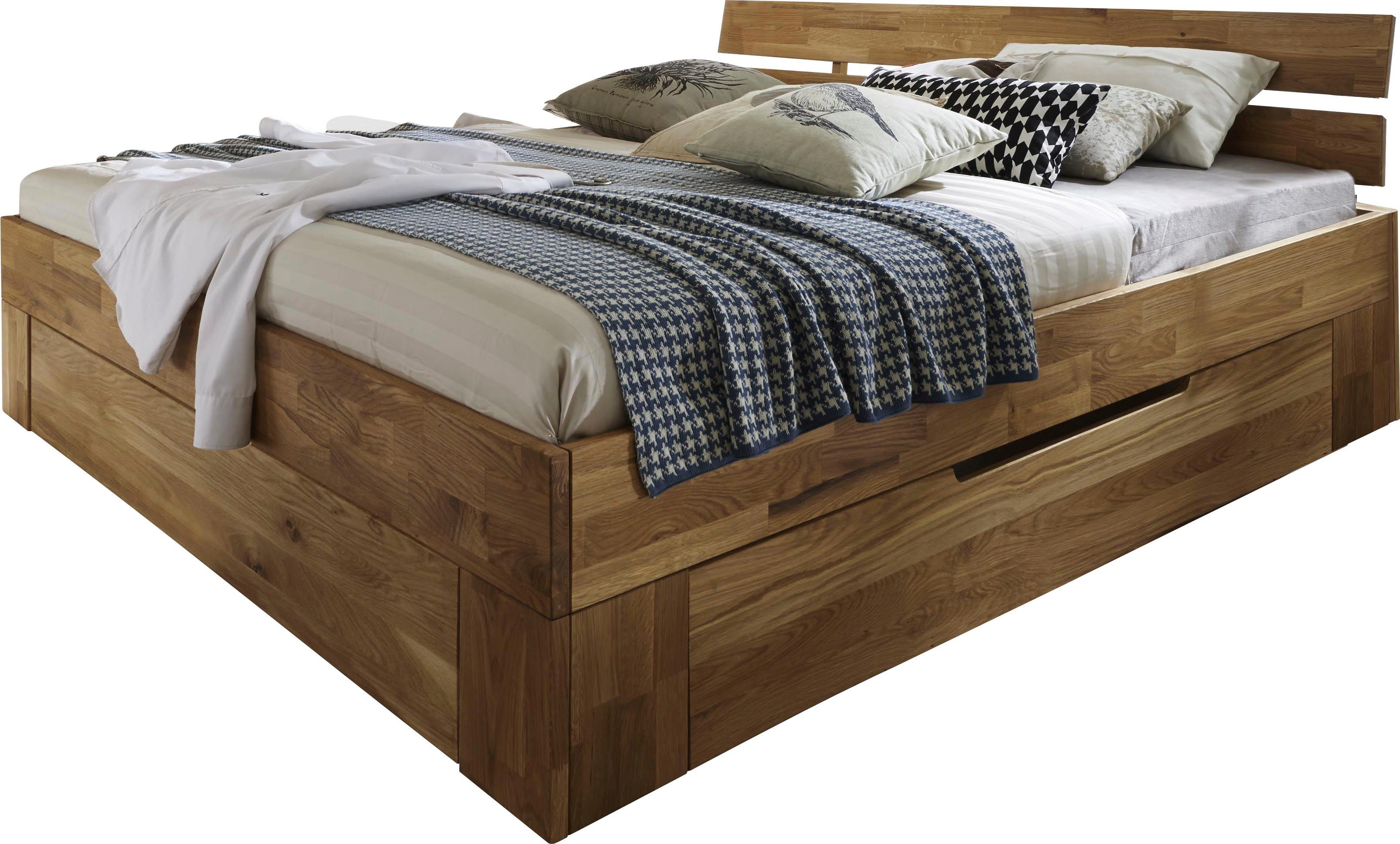 Home affaire Massief houten ledikant Tommy, FSC-gecertificeerd massief hout van wildeiken, in verschillende breedten, balkenbed, futonbed