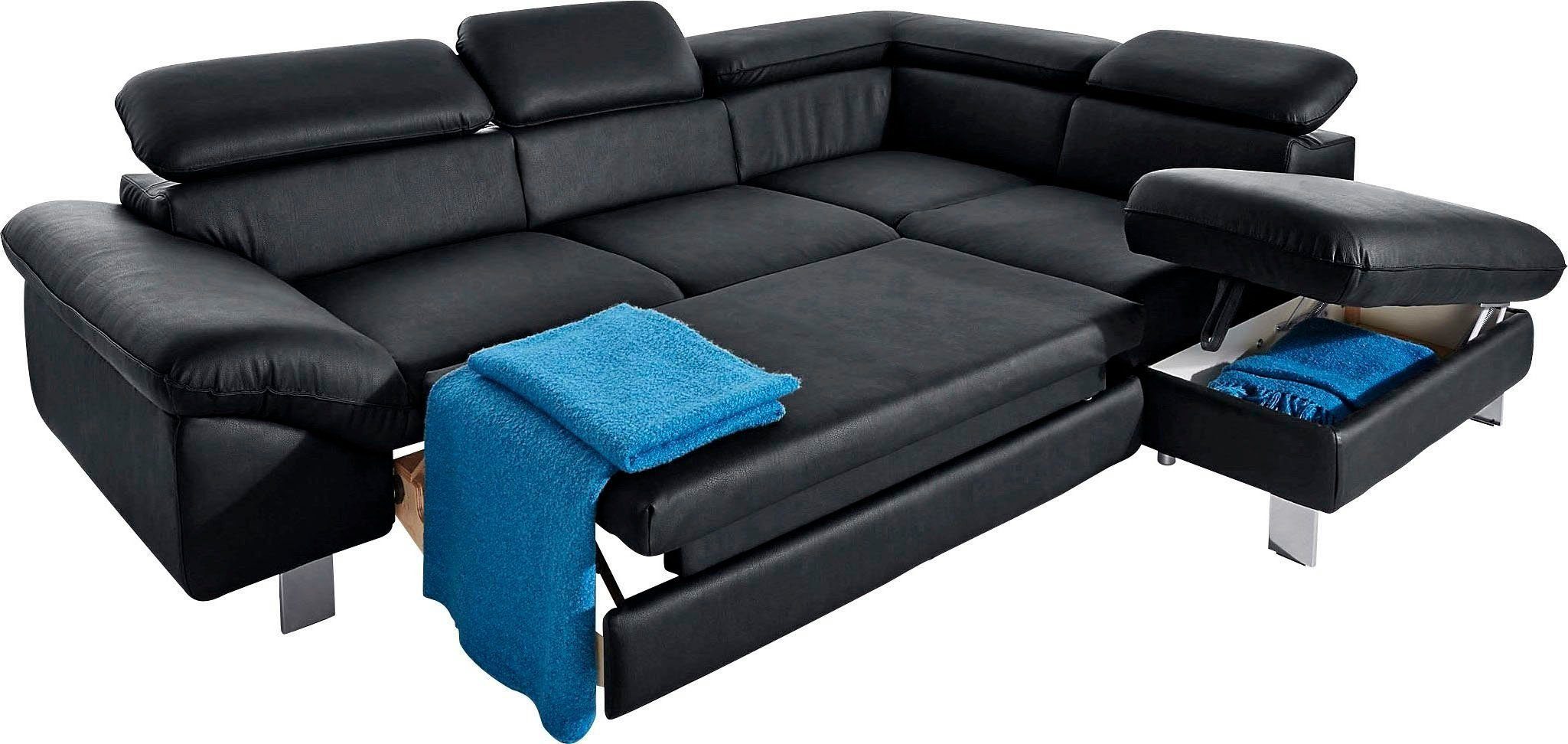COTTA Zithoek Driver L-vorm Set bestaande uit: hoekbank met hoofdverstelling & hocker (set)