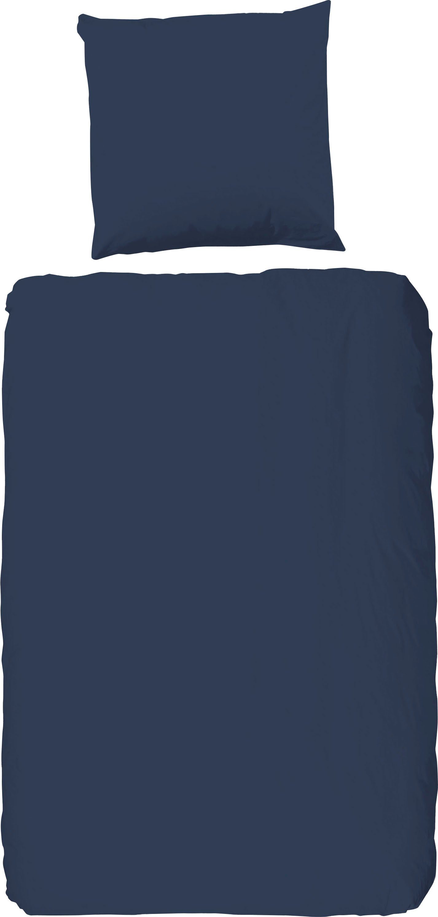hip Overtrekset Hip Uni 100% katoen, mako-satijn, 135x200, effen wit, rits (2-delig) dekbedovertrekken blauw