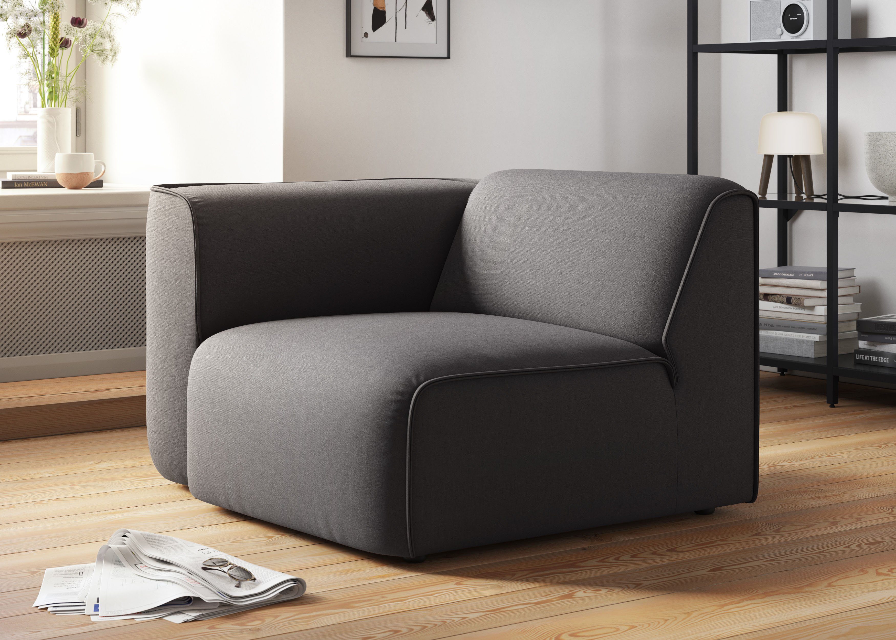 RAUM.ID Fauteuil Merid sofa-hoekelement, afmetingen B/D/H: 109/97/46 cm als module of apart te gebruiken, voor individuele samenstelling