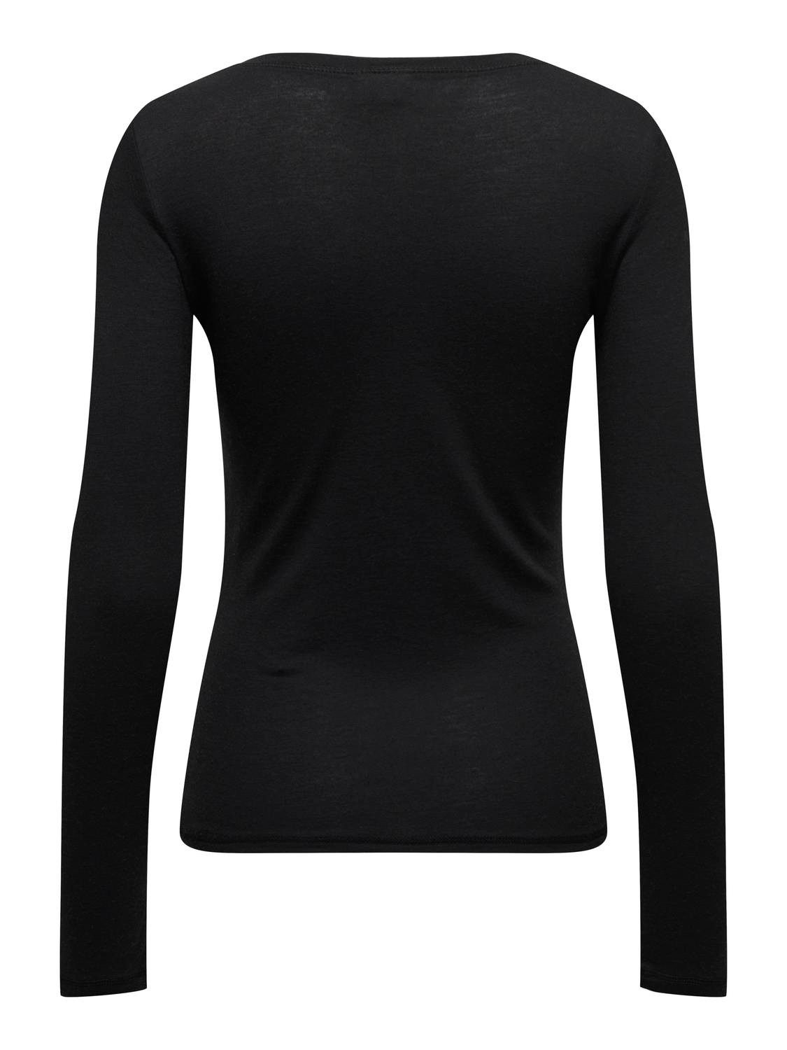 JDY Shirt met lange mouwen JDYSUMA WOOLBLEND L/S ONECK TOP JRS NOOS