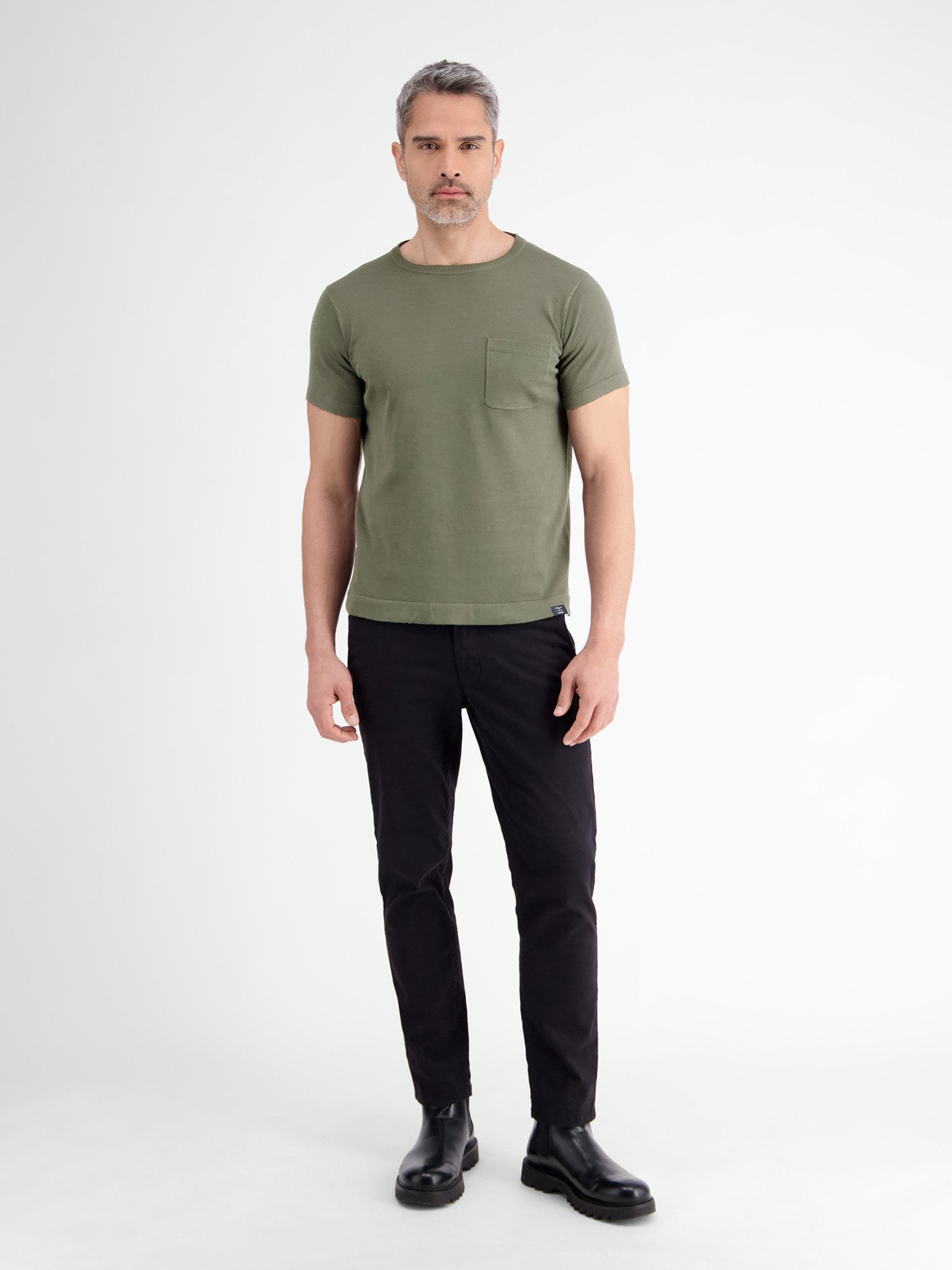 Lerros T-shirt LERROS Gebreid T-shirt met borstzak