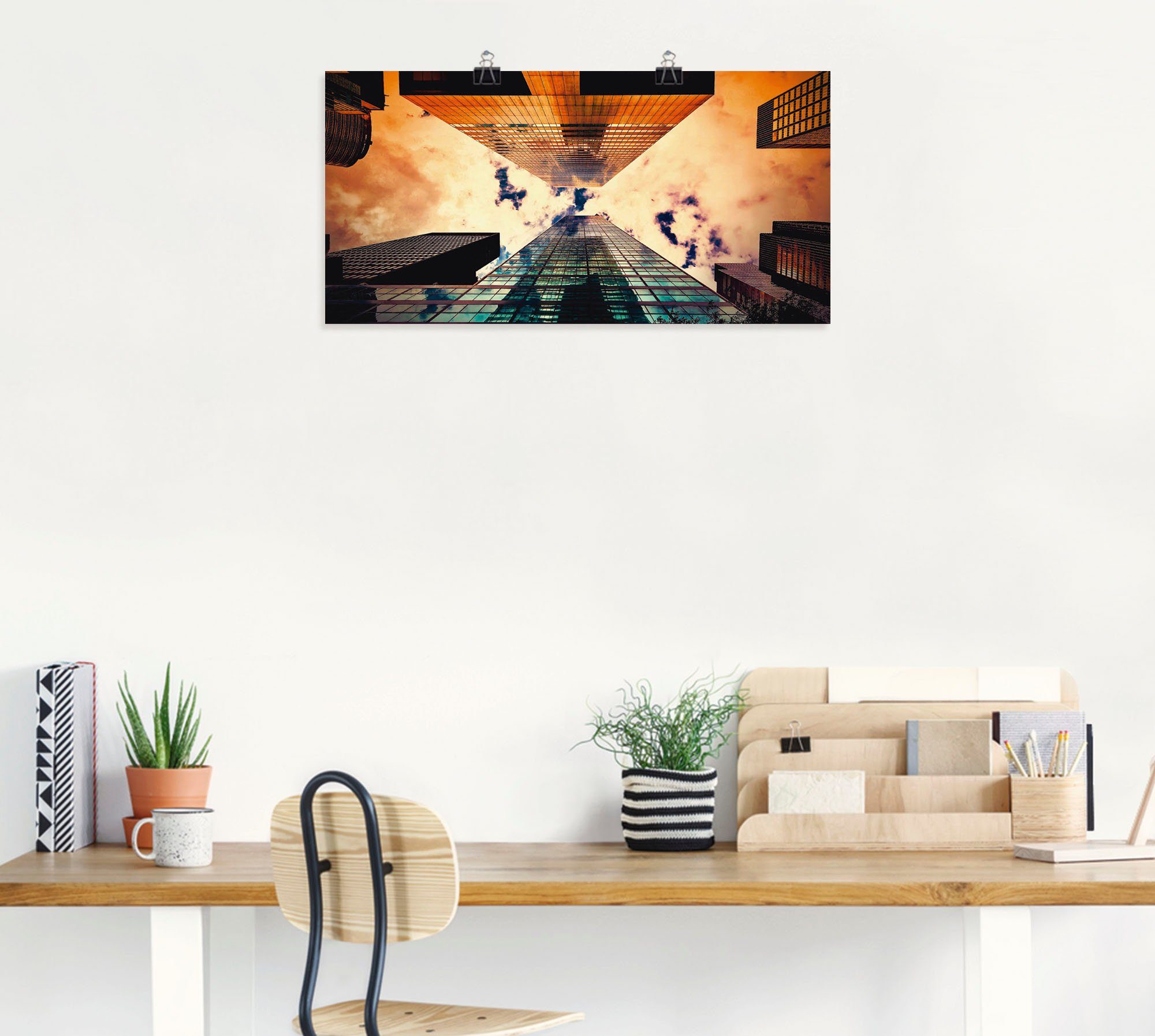 Artland Artprint New York flatgebouw als artprint op linnen, muursticker of poster in verschillende maten