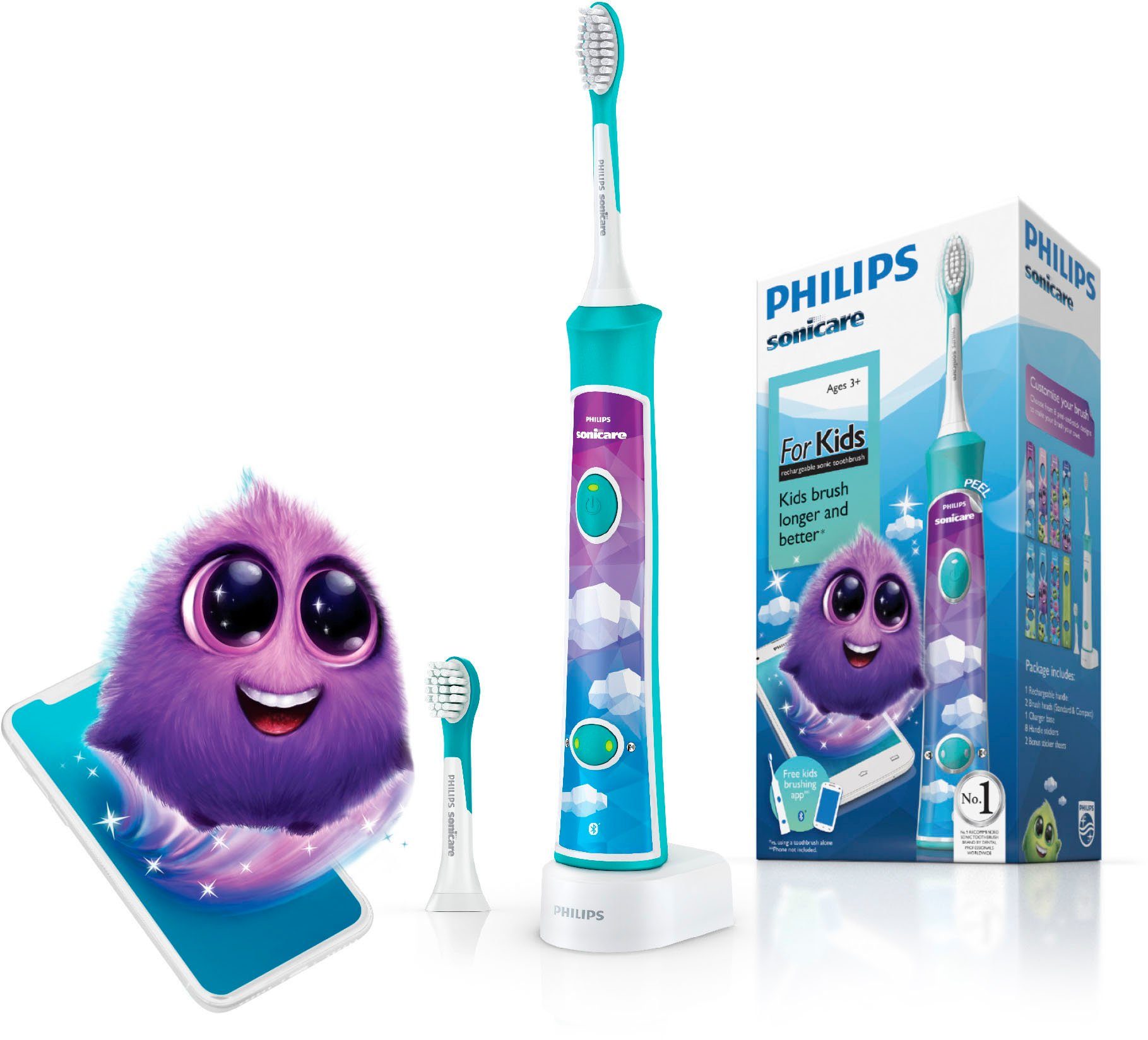 Philips Sonicare Elektrische kindertandenborstel HX6322/04 incl. 8 stickers