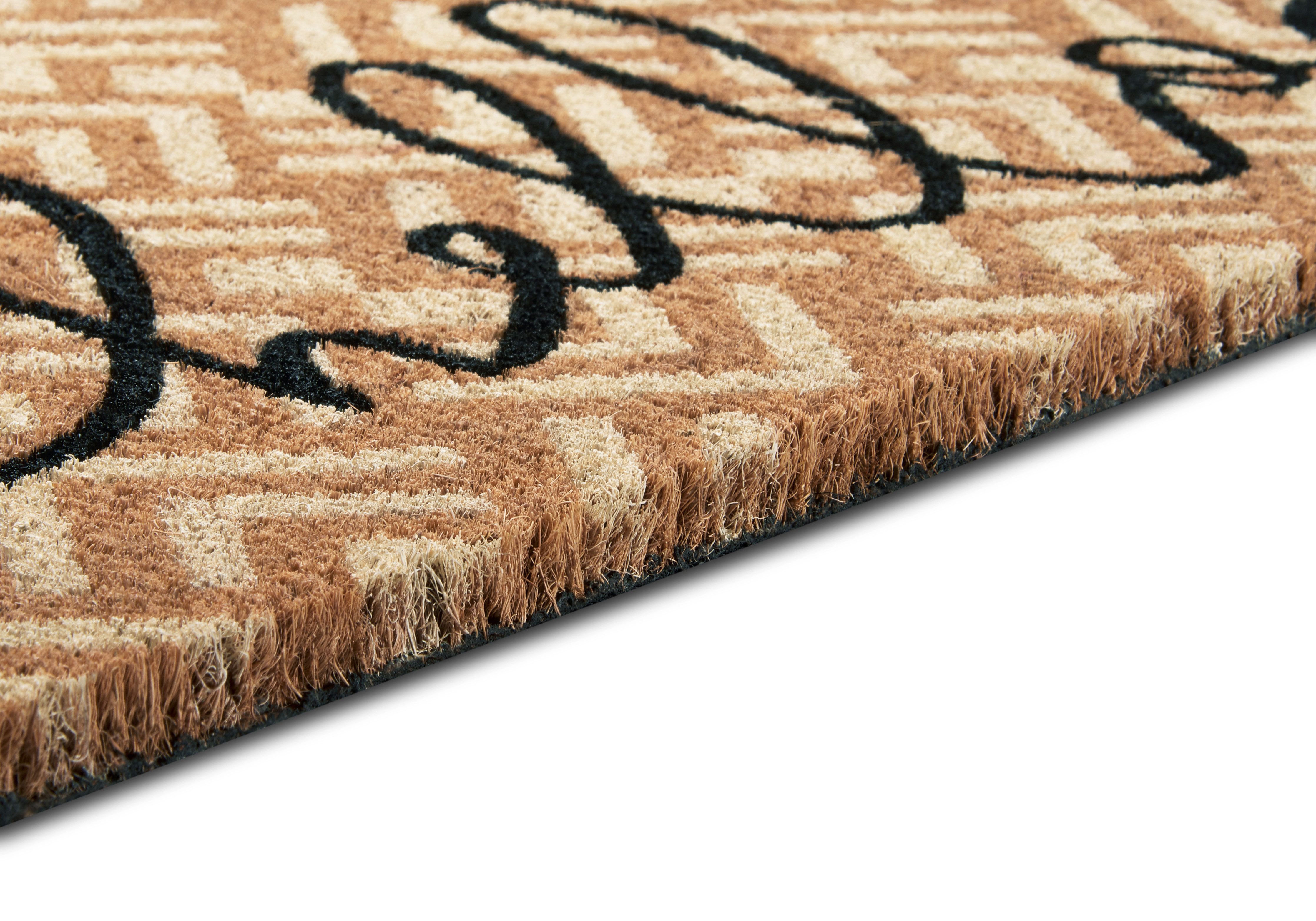 HANSE Home Mat Mix Mats Kokos Hello Geometric, deurmat Kokos, vuilopvangmat, outdoor, antislip, binnen, kokosmat, gang