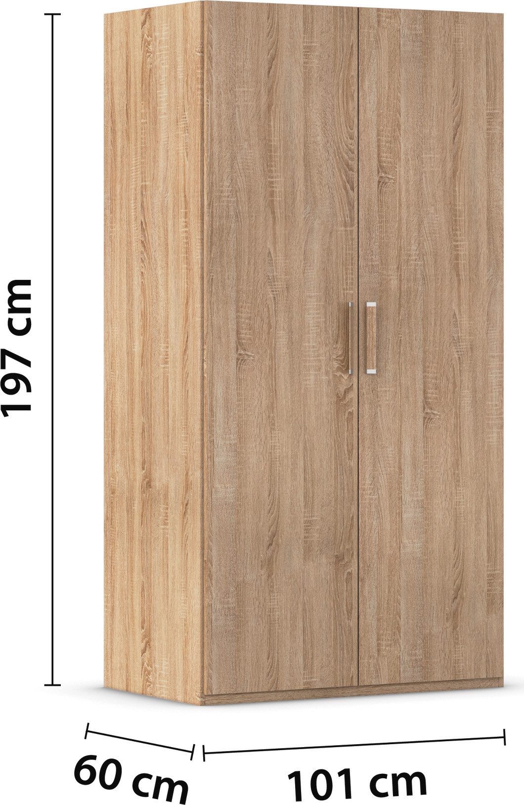 rauch Draaideurkast Kledingkast Kast Garderobe Slaapkamerkast EVELYN in elegante stijl, veel opbergruimte 4 breedtes en 2 hoogtes made in germany