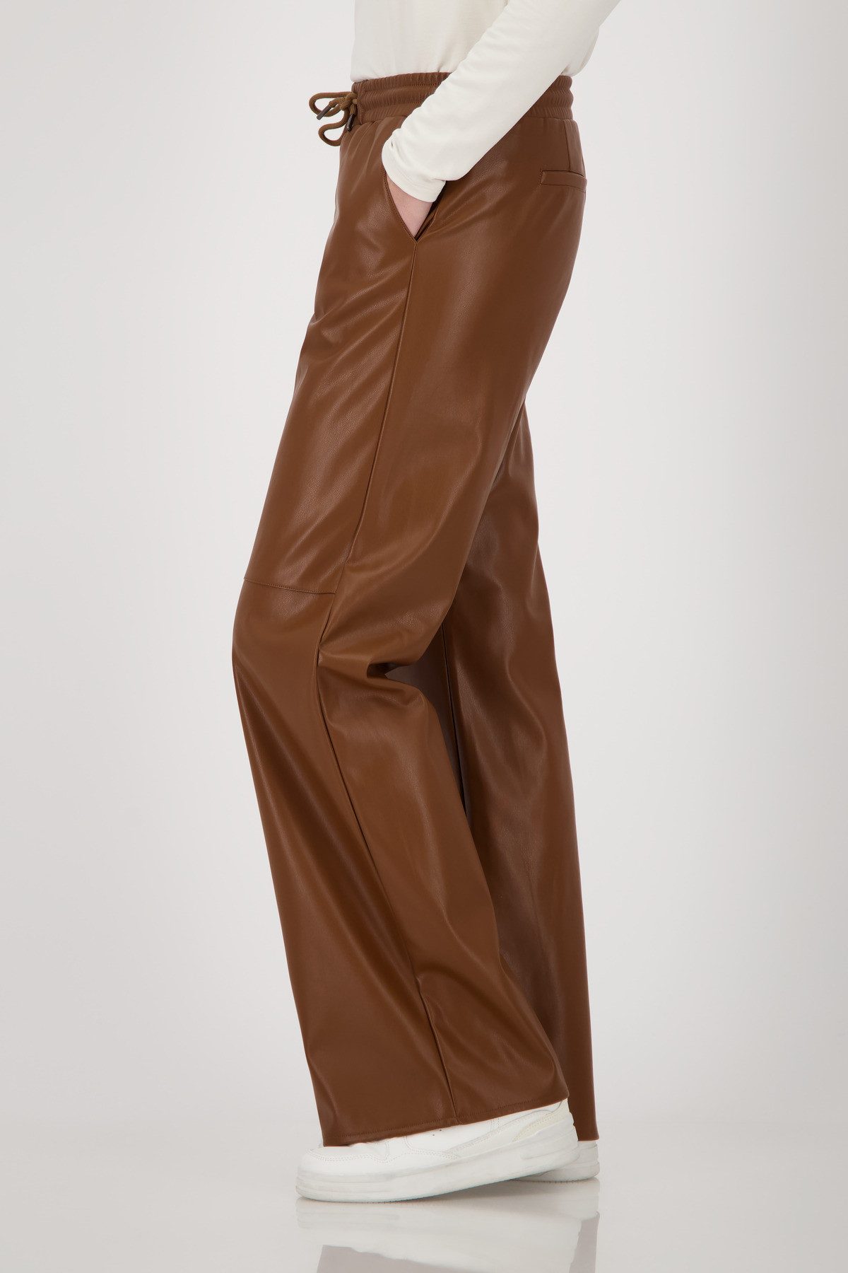 Monari Imitatieleren broek Straight-Leg-Broek