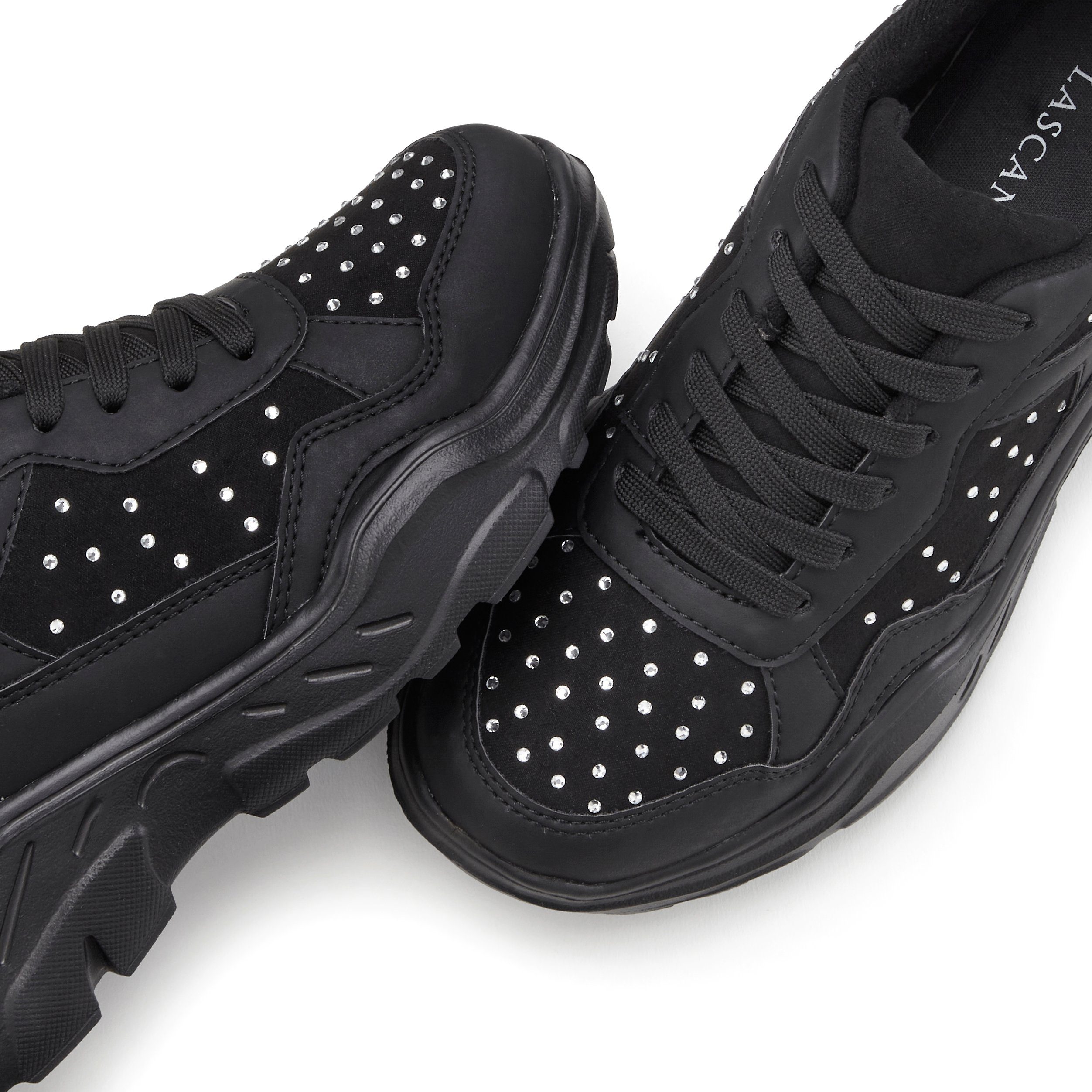 Lascana Sneakers Vrijetijdsschoen, lage schoen bezet met kleine glinsterende steentjes VEGAN