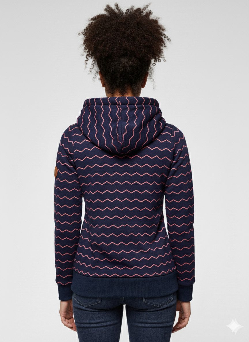 Ragwear Sweatshirt GRIPY BOLD CHEVRON O Hoodie met hoge sjaalkraag met sierknopen