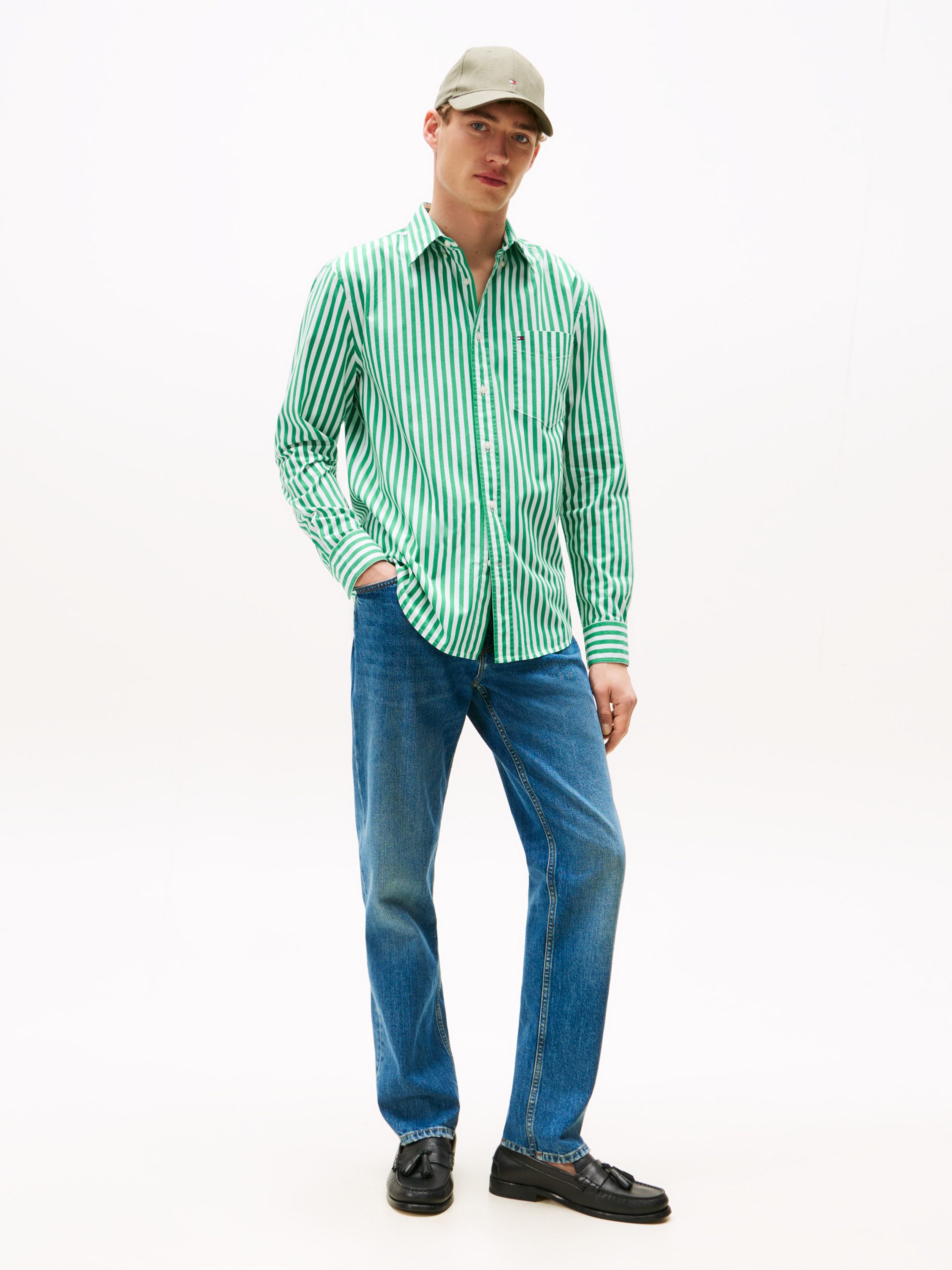 Tommy Hilfiger Overhemd met lange mouwen FLEX POPLIN BOLD STRIPE SHIRT