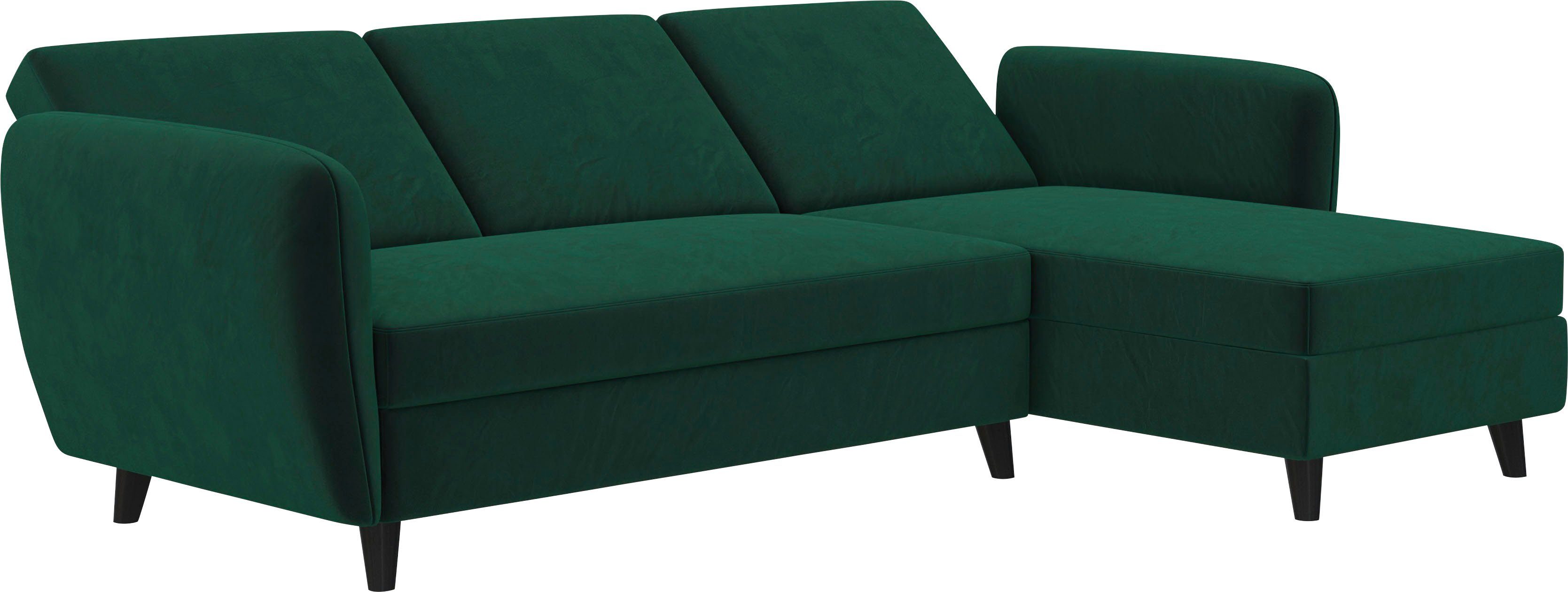 Dorel Home Hoekbank Perry, L-vorm Rugleuning, verschillende kleurvarianten, zithoogte 43 cm, breedte 219 cm