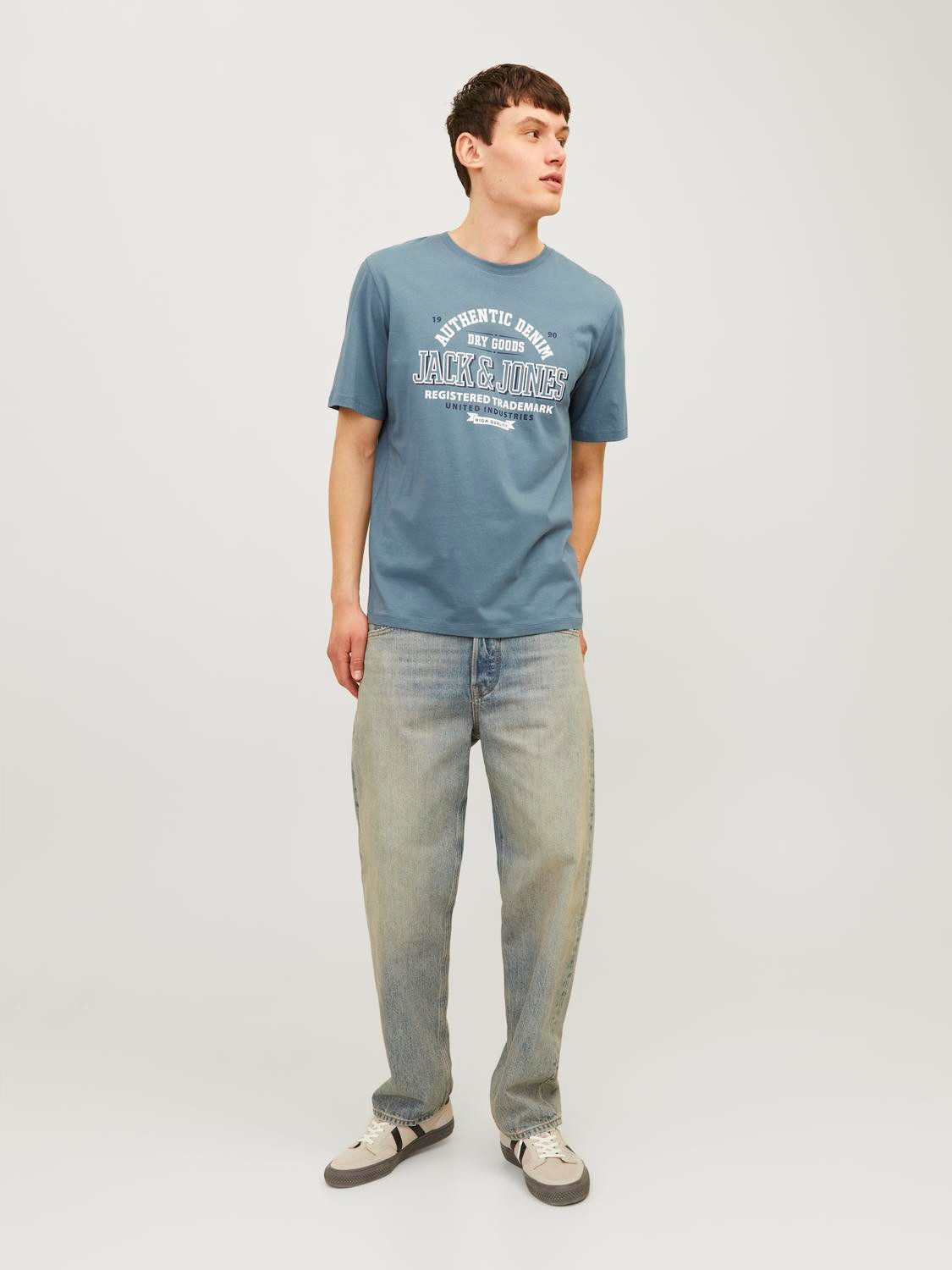 Jack & Jones Shirt met ronde hals JJELOGO TEE SS O-NECK 2 COL AW24 SN