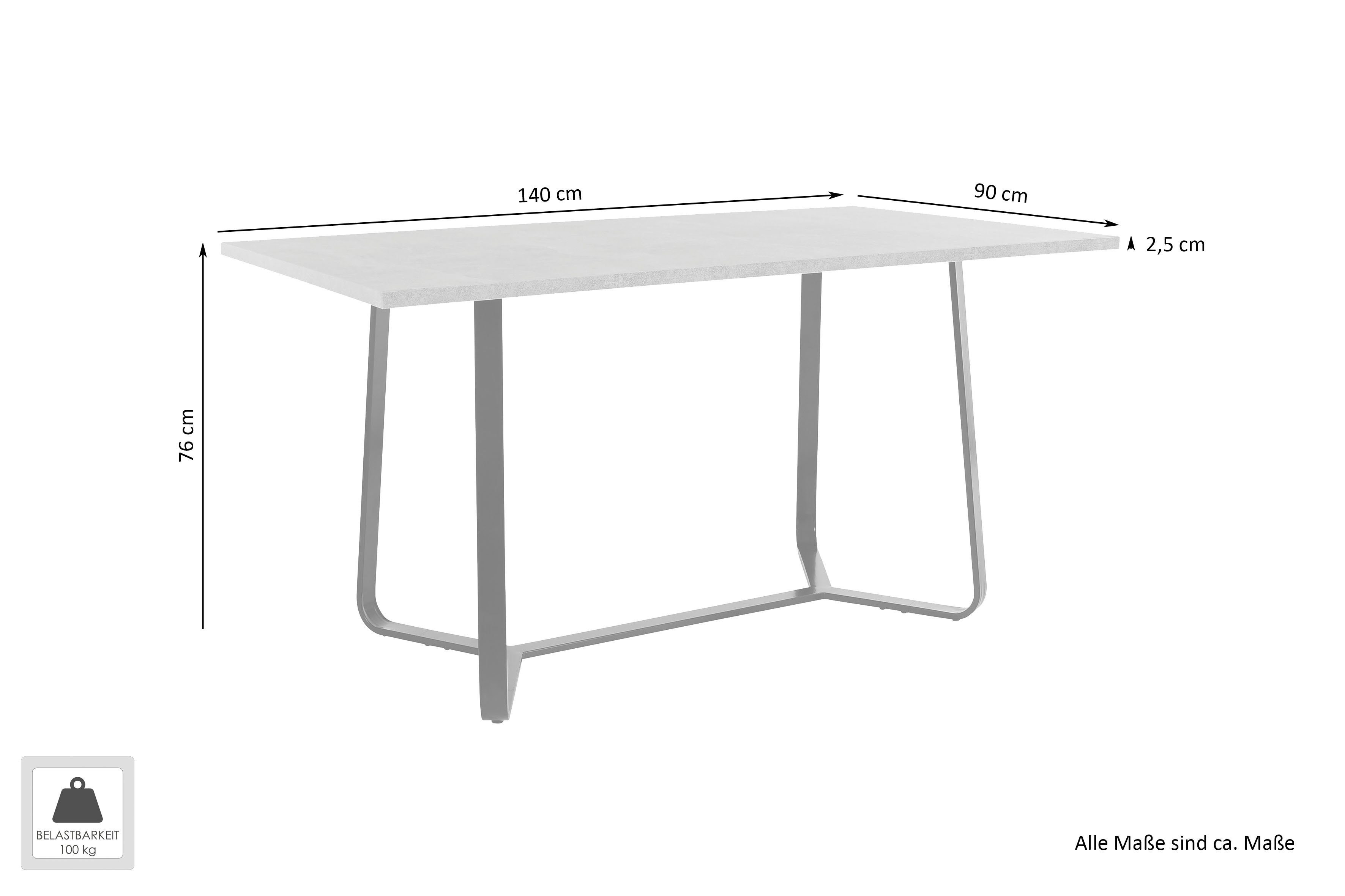 byLIVING Eettafel Talea breedte 140 of 160 cm