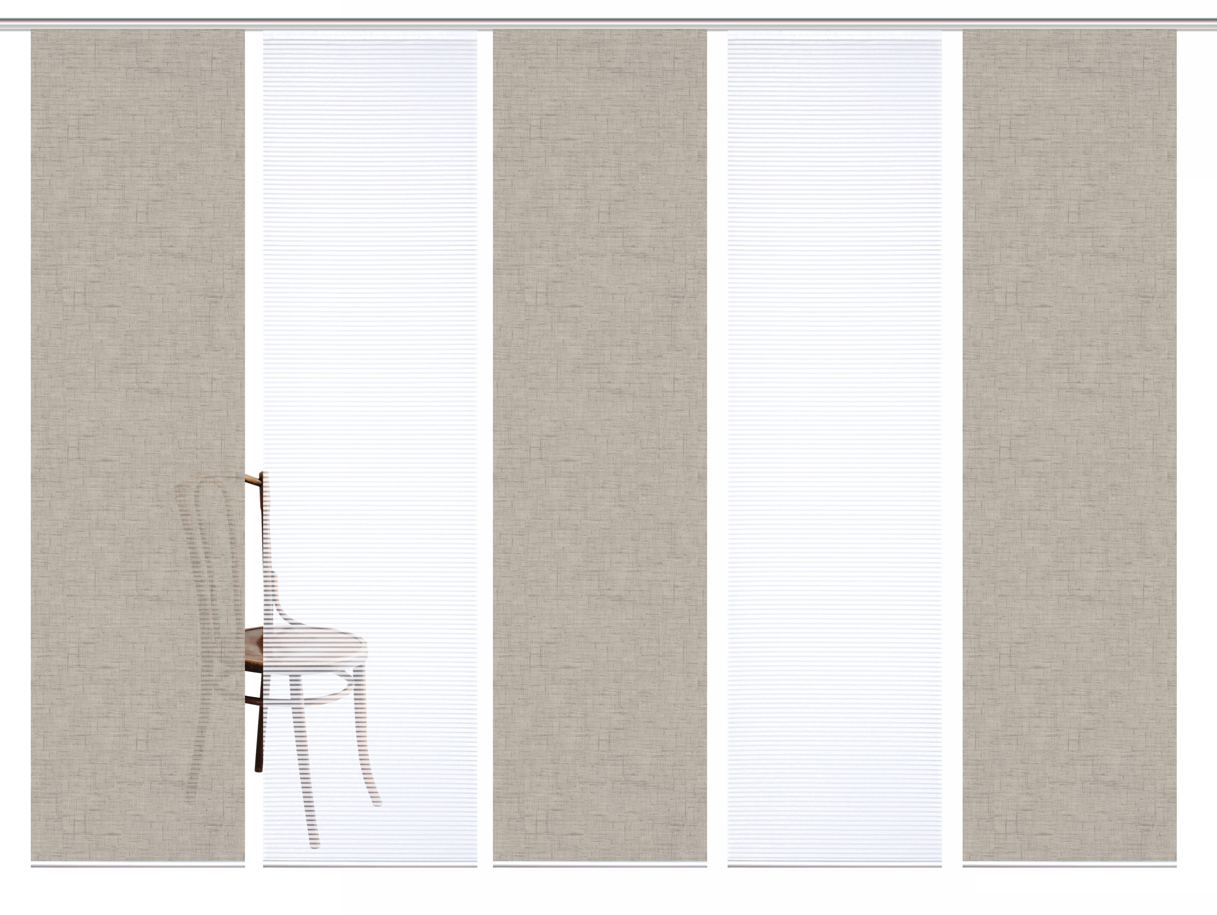 HOME in green Paneelgordijn ESTRA SET DIGITALE PRINT, BAMBOELOOK GERECYCLED (5 stuks)