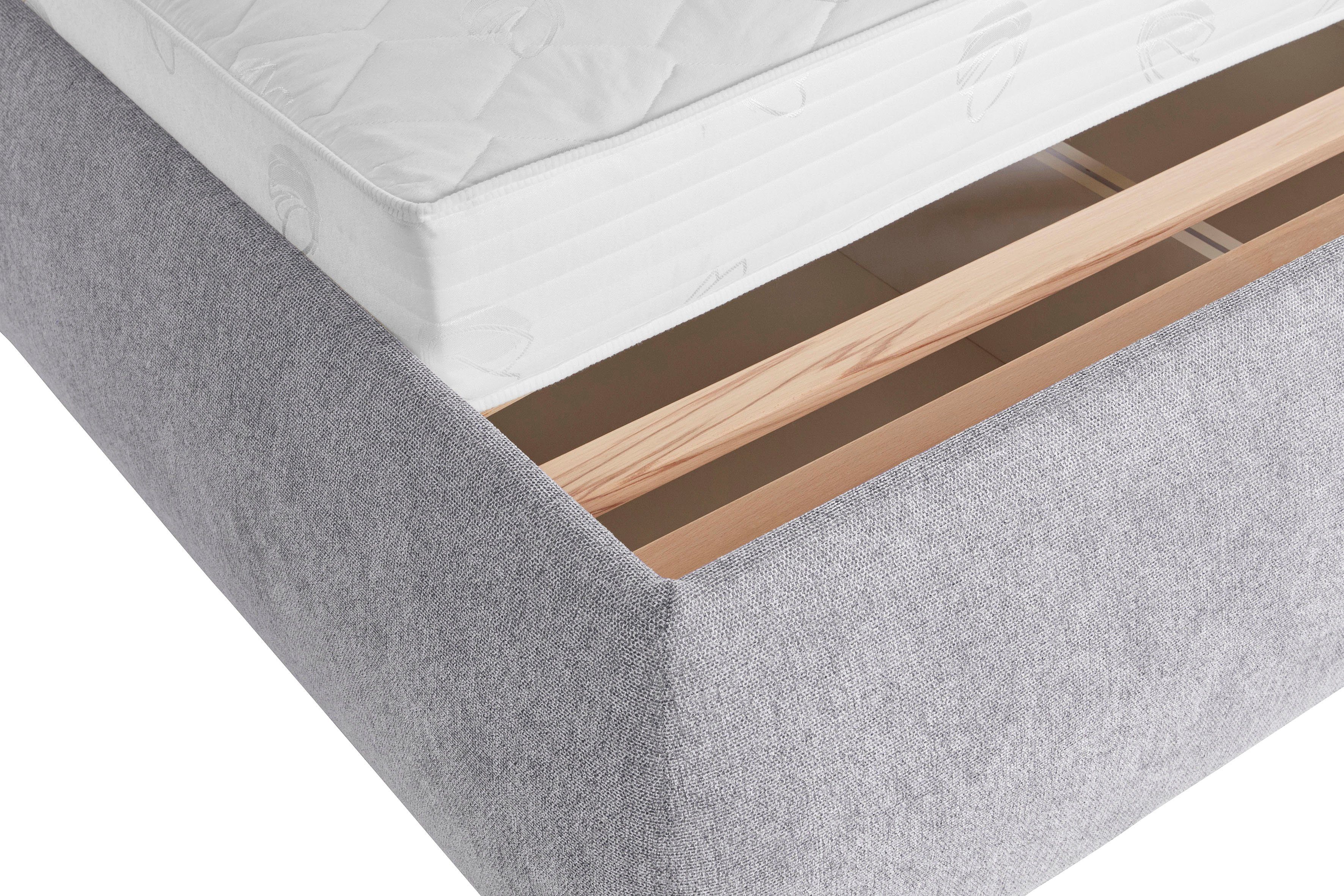 andas Gestoffeerd bed Jenson als bedframe of met 3 matrassoorten en hardheden