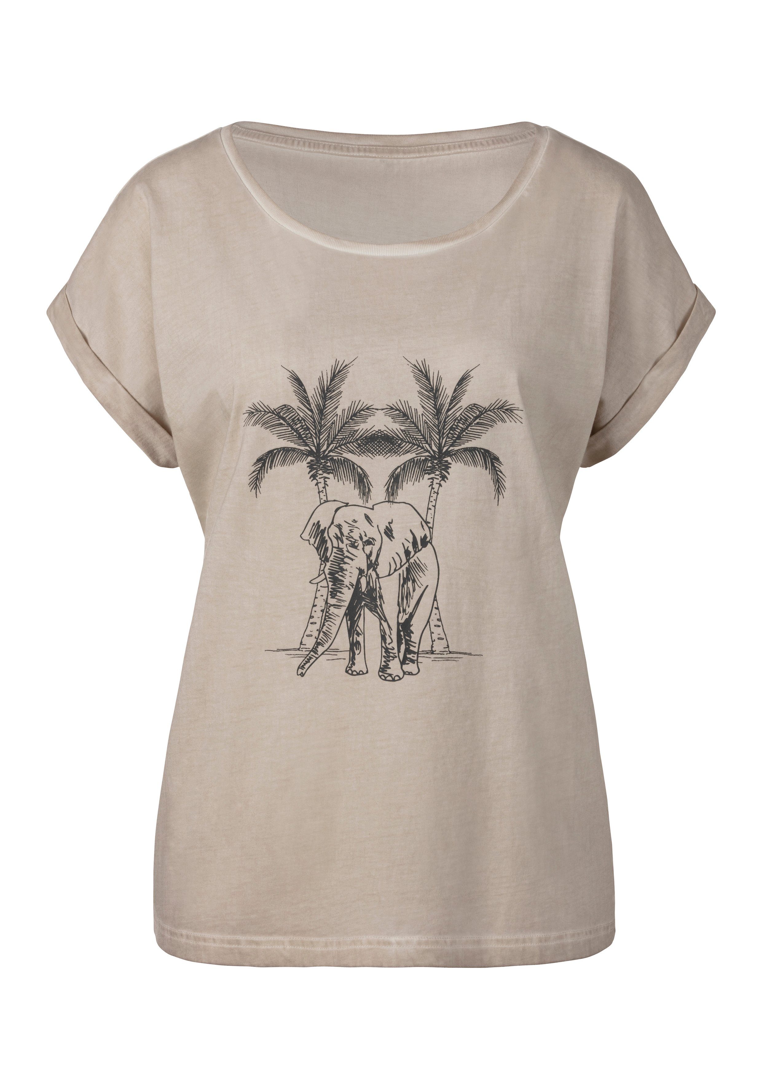 Vivance T-shirt Met modieuze frontprint in een zachte katoenkwaliteit