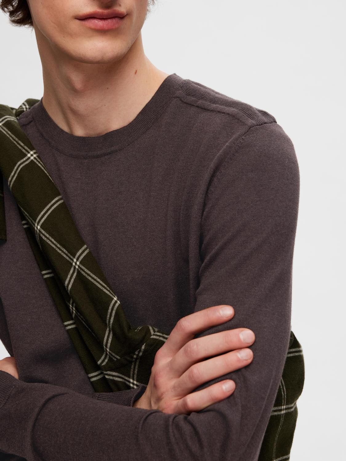 SELECTED HOMME Gebreide trui SLHBERG CREW NECK NOOS