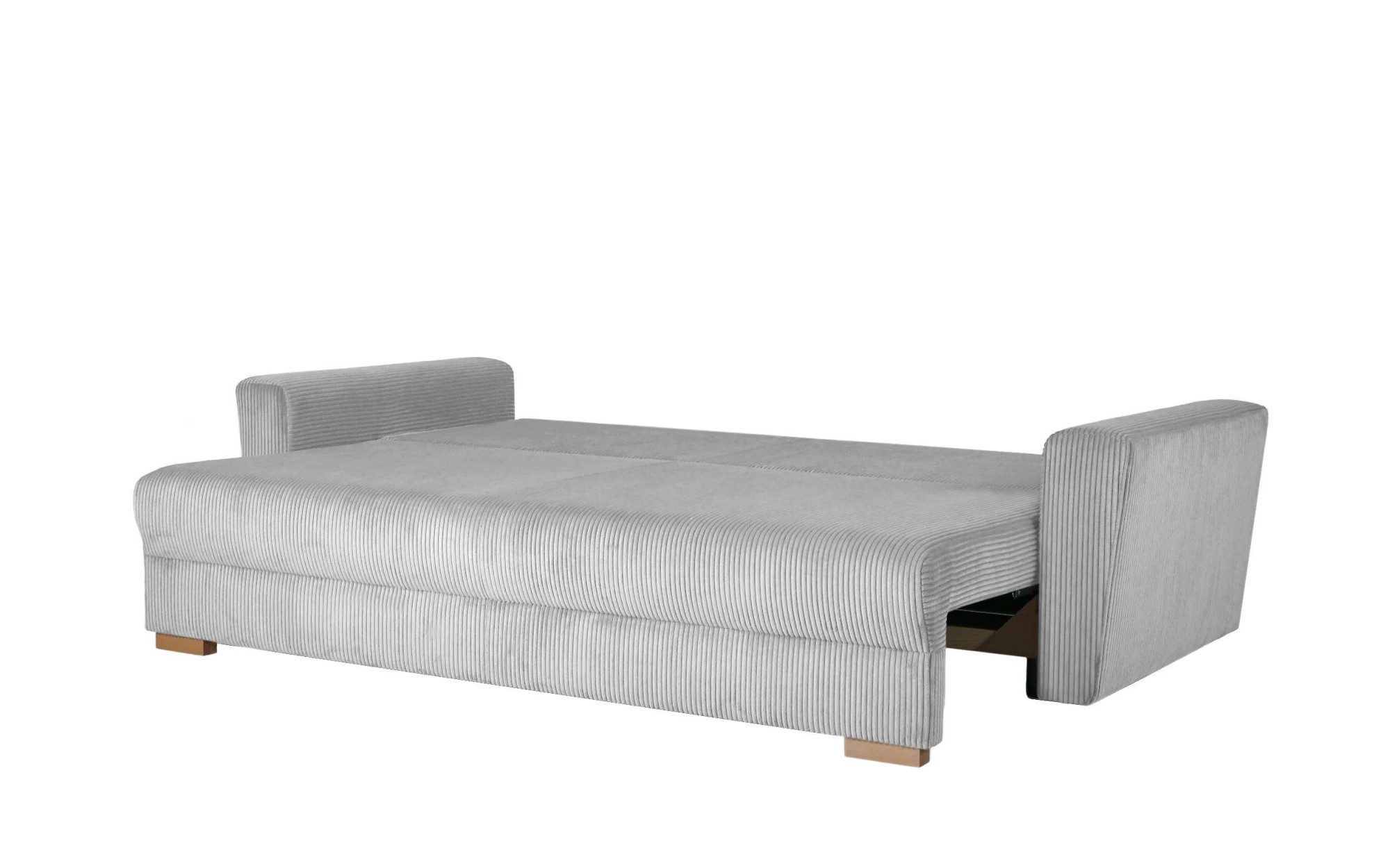 INOSIGN 3-zitsbank MAGHERA slaapbank met bedlade, van hoogwaardige afwerking met golfvering, corduroy en structuur bekleding, b/h/d 230/92,5/79 cm