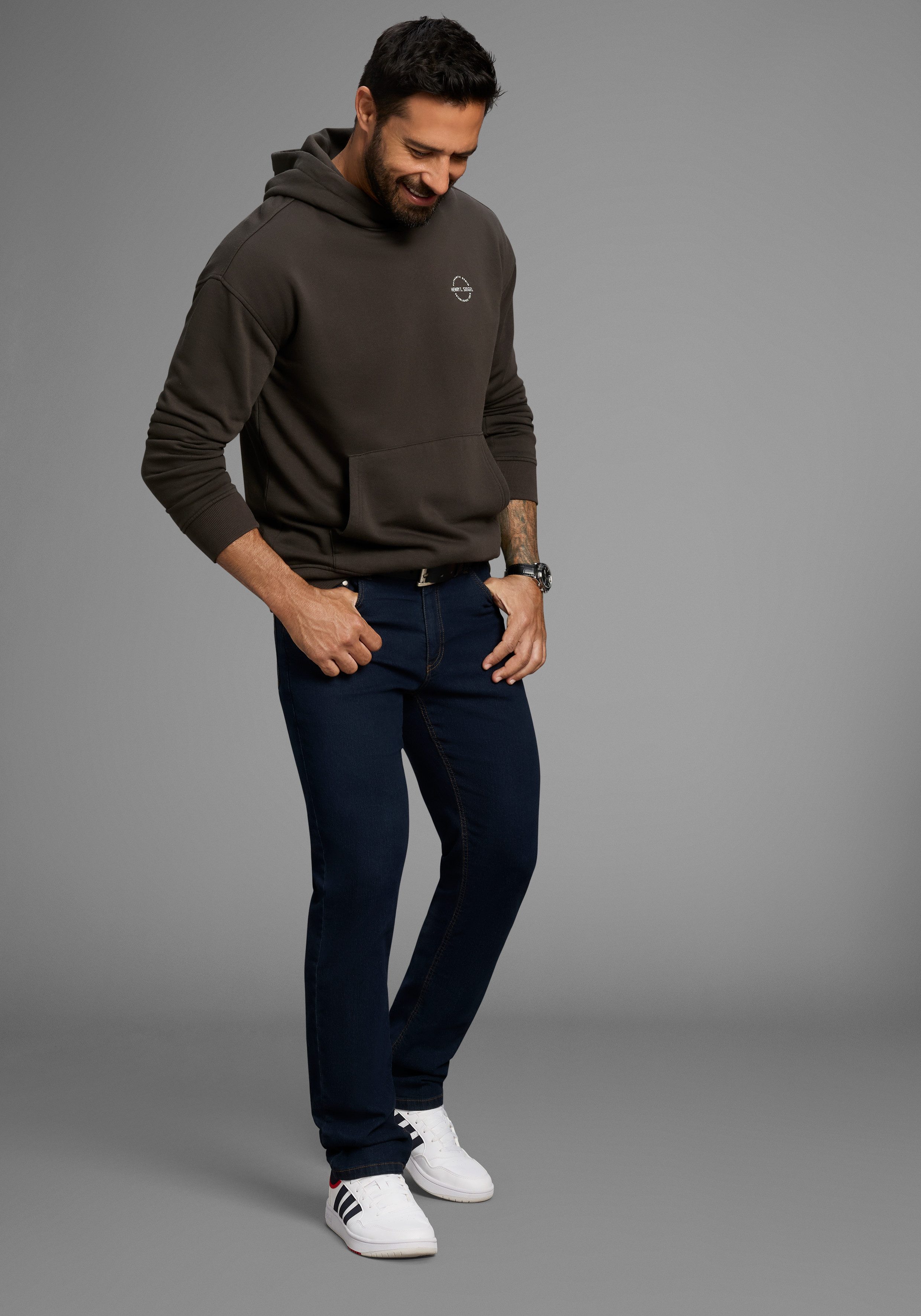 Arizona Jeans met elastische band Paul elastische tailleband, comfort-fit, rechte pijpsnit