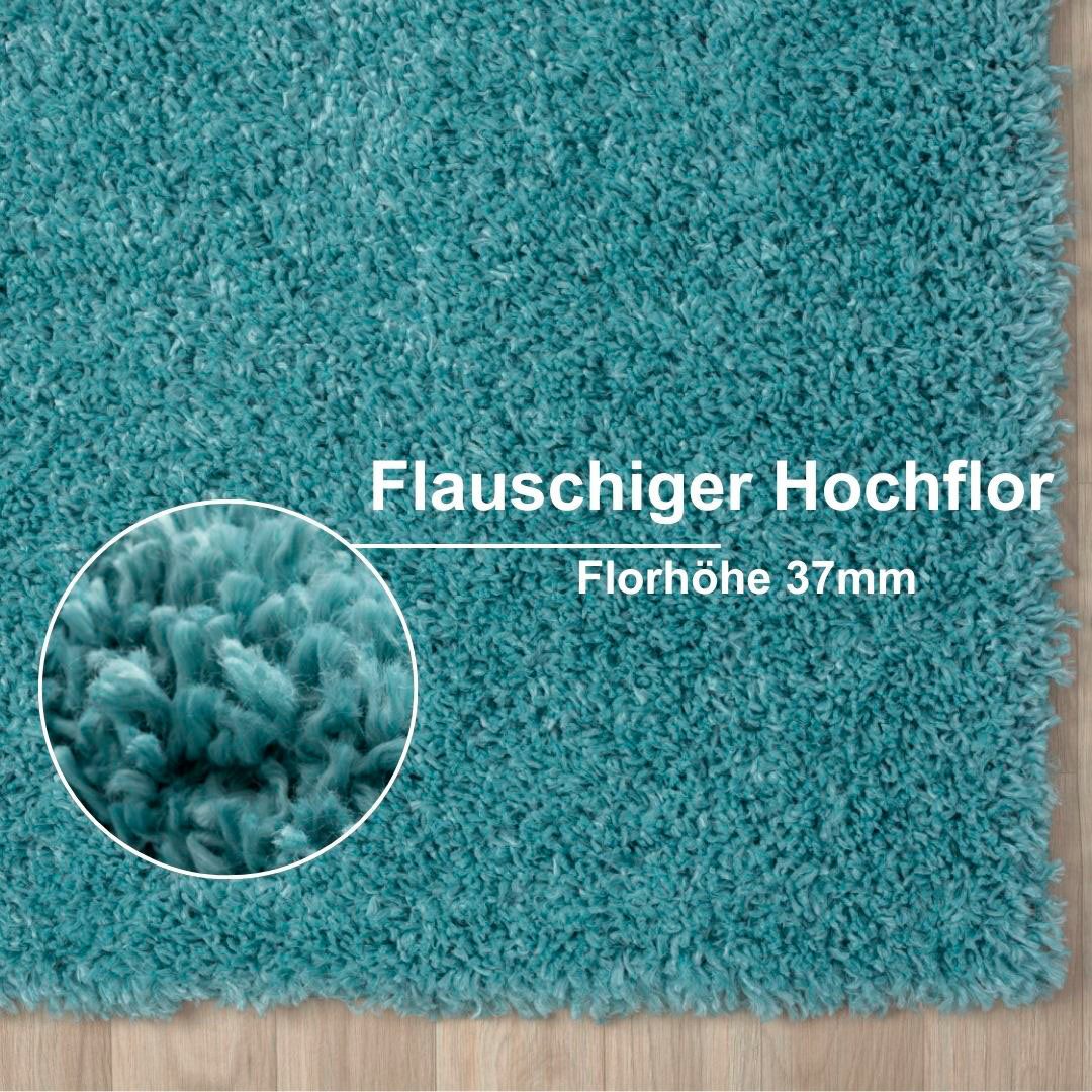 my home Set slaapkamerkleedjes met hoge pool Banji Uni-kleuren, zacht en fluffy, ook als loper en in rond verkrijgbaar