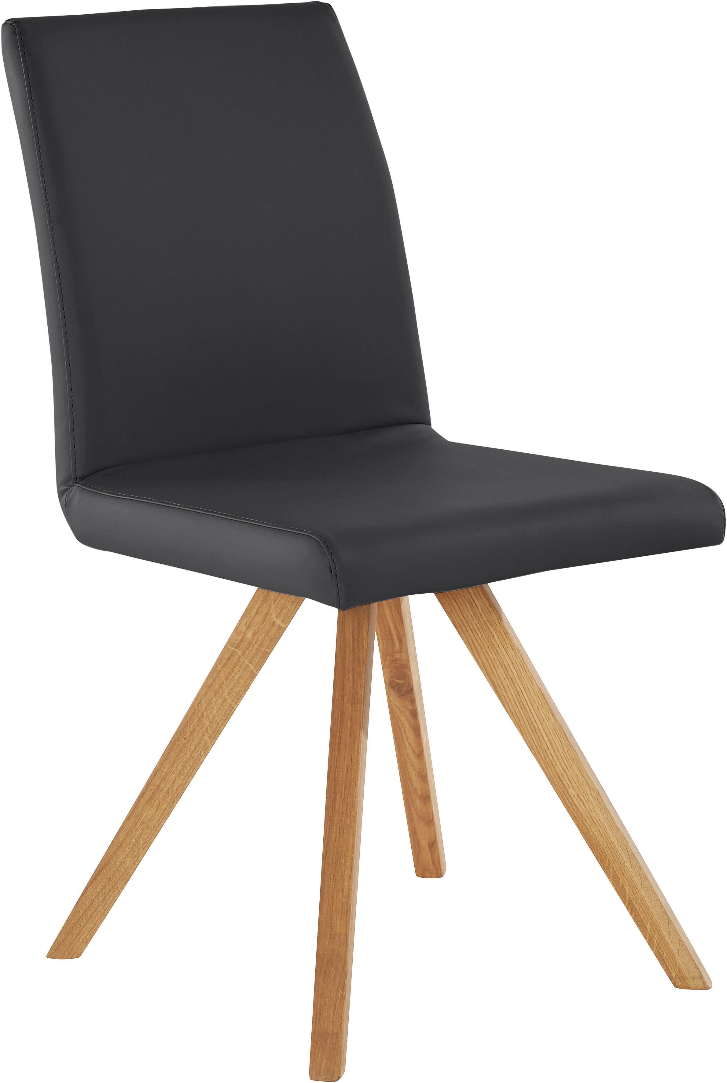 Home affaire Kuipstoel Rio Bekleding van imitatieleer of structuurstof en het frame is geolied eiken (2 stuks)