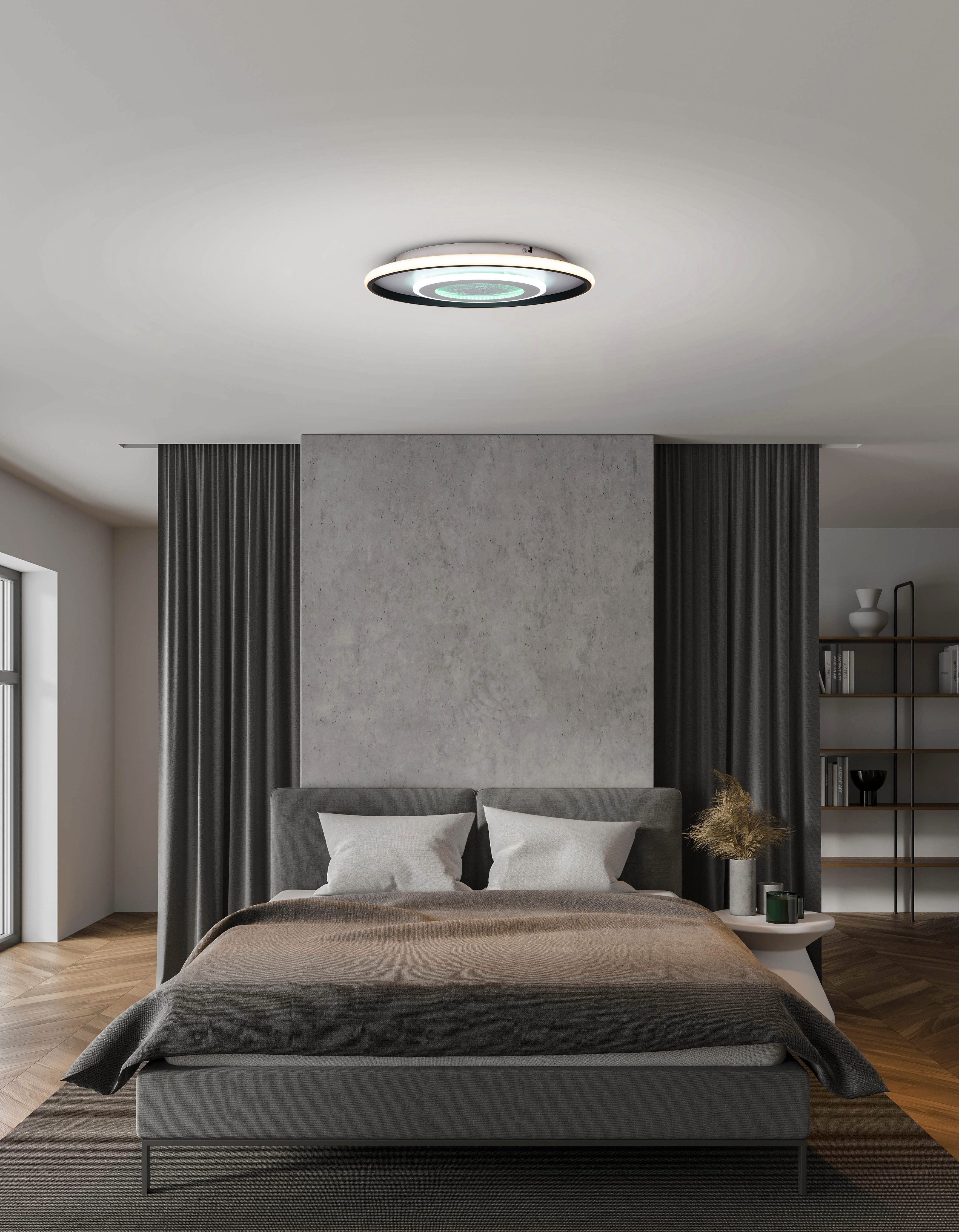 my home Led-plafondlamp Lyra Maan (maanstructuur), incl. CCT, RGB geheugen, nachtlamp, afstandsbediening (1 stuk)