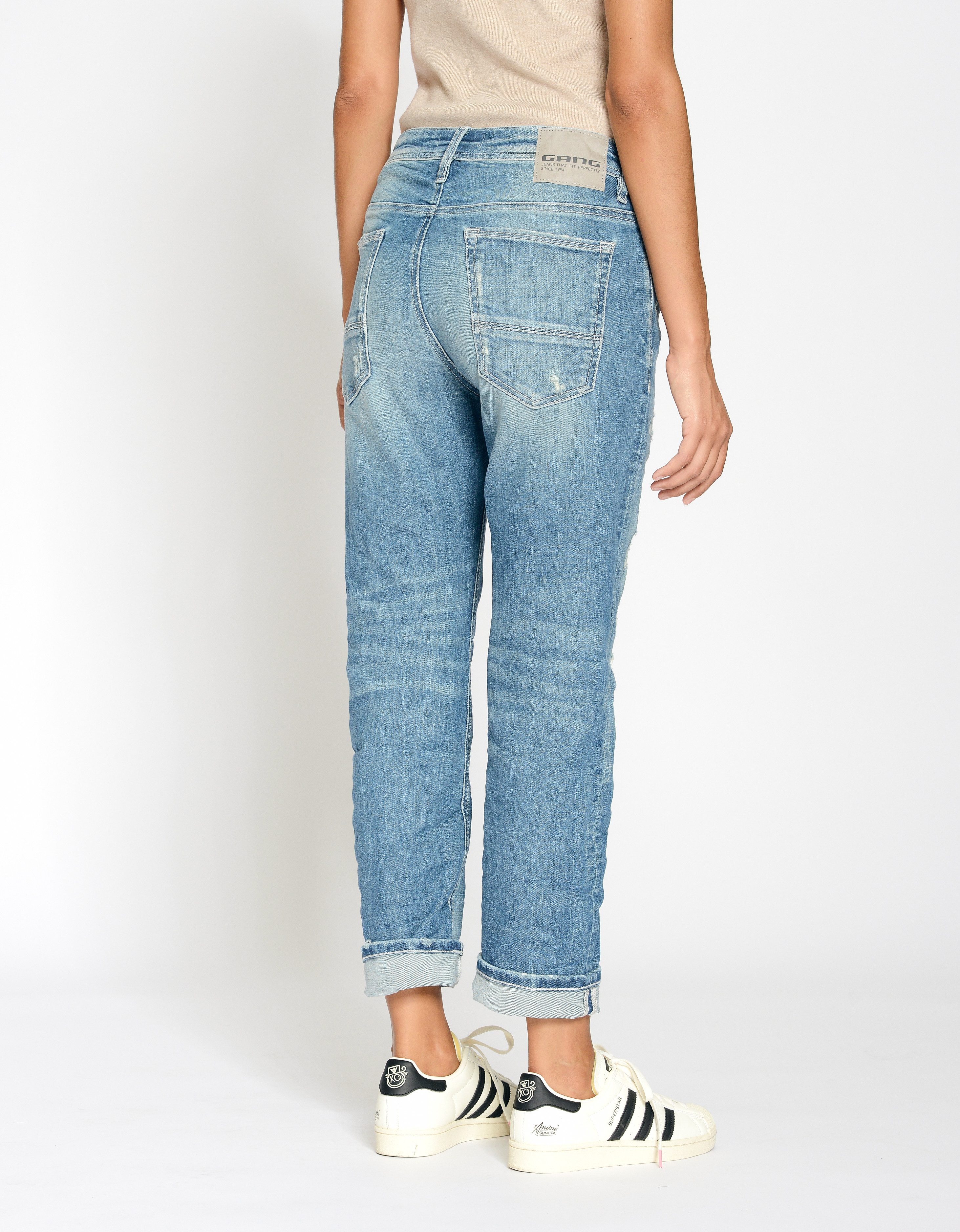 GANG Boyfriendjeans 94NICA CROPPED met rechte en verkorte broekspijpen