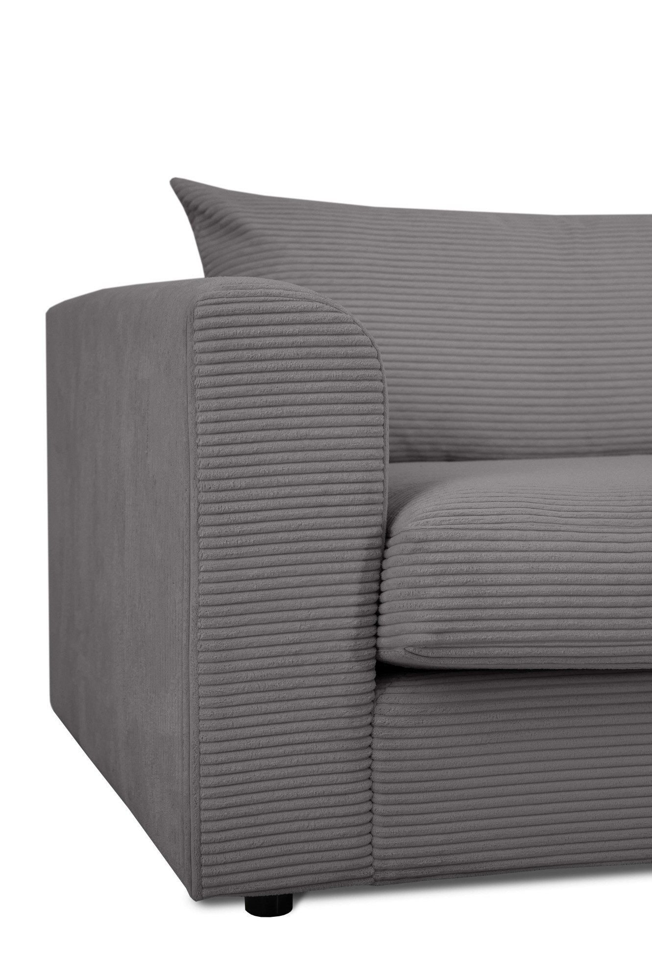 LeGer Home by Lena Gercke Hoekbank Avelina Breedte 297 cm, in cord- en chenille-stof, rugkussen met veren (2-delig)