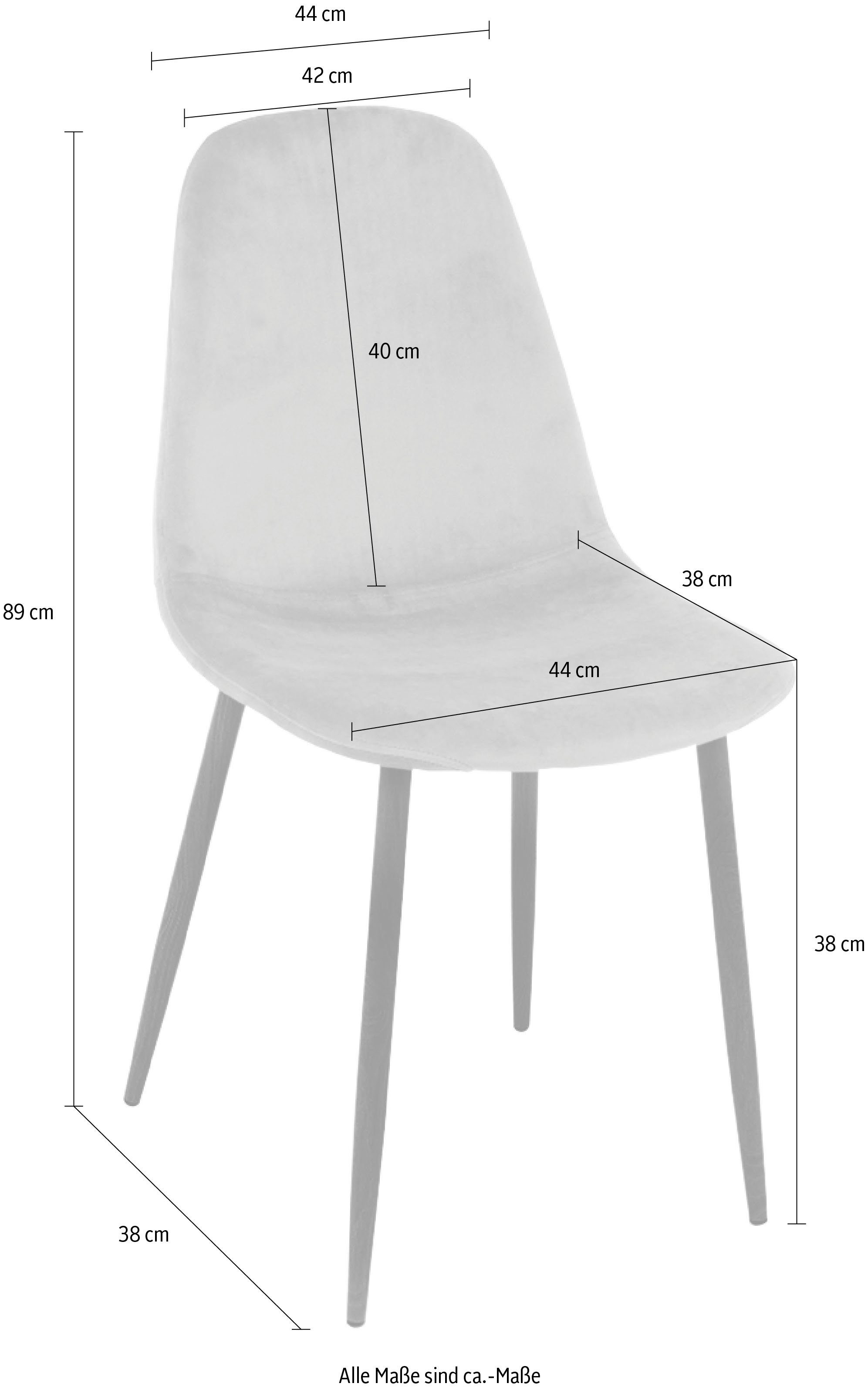 Paroli Stoel Skadi (set van 2 of 4), met velours-overtrek en in 2 framekleuren (set)