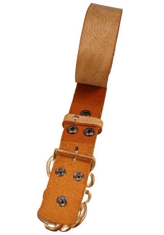RETTUNGSRING by showroom 019° Leren riem met verwisselbare sluiting "strooknoop roze"