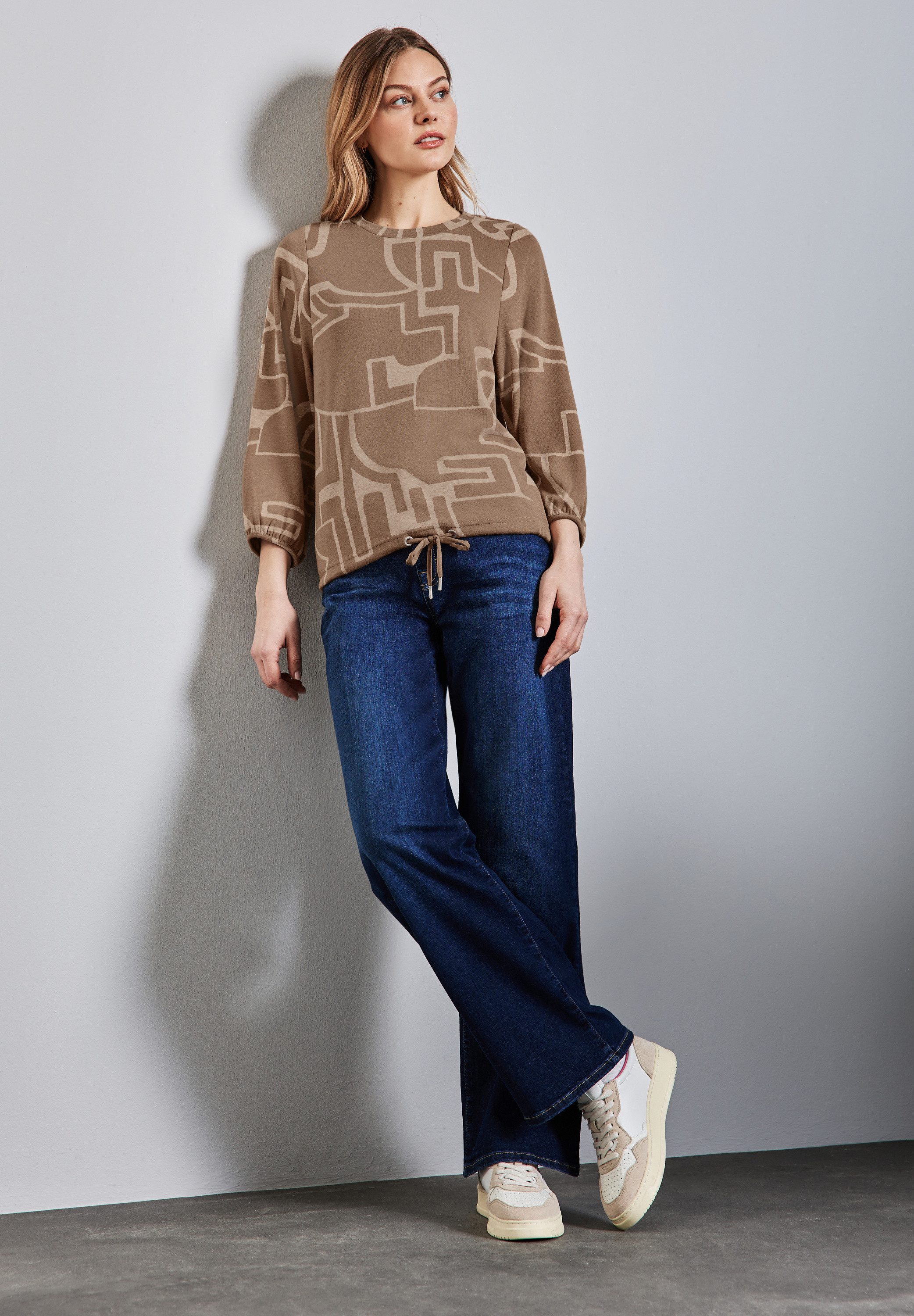 STREET ONE Trui met ronde hals met print all-over