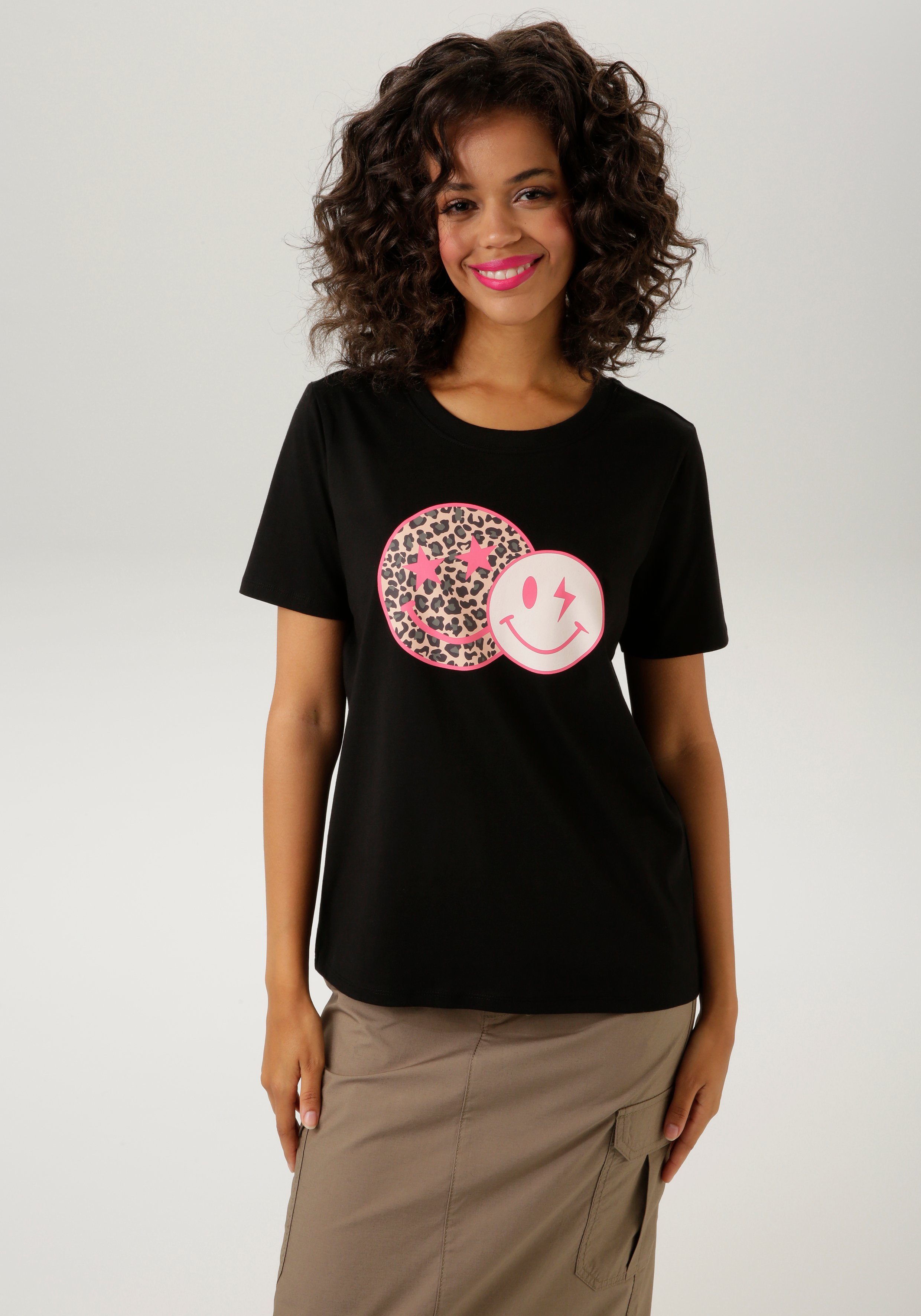 Aniston CASUAL T-shirt met coole smileys print