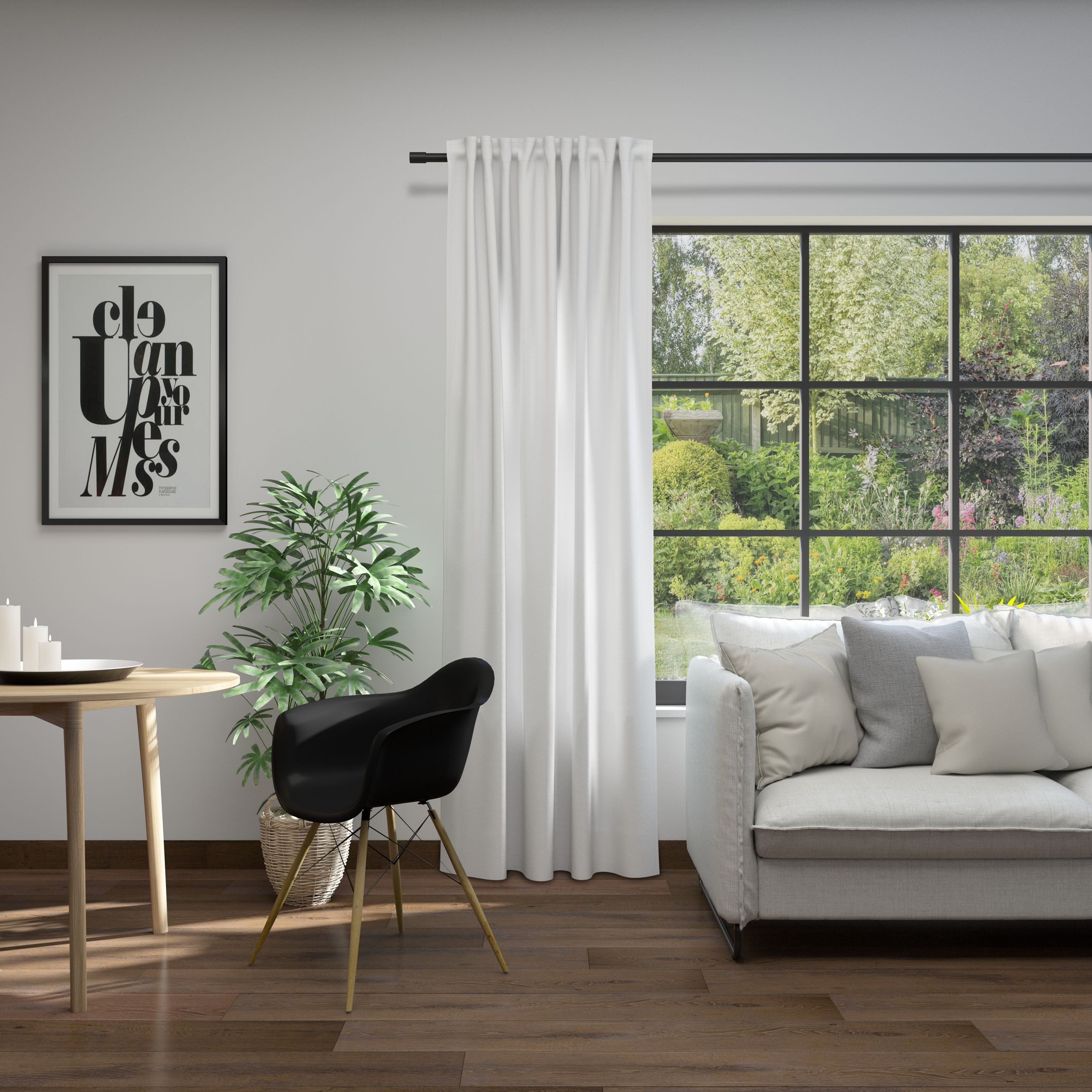 Neutex for you! Gordijn Linessa HxB: 245x137, gordijn met verborgen lussen (1 stuk)