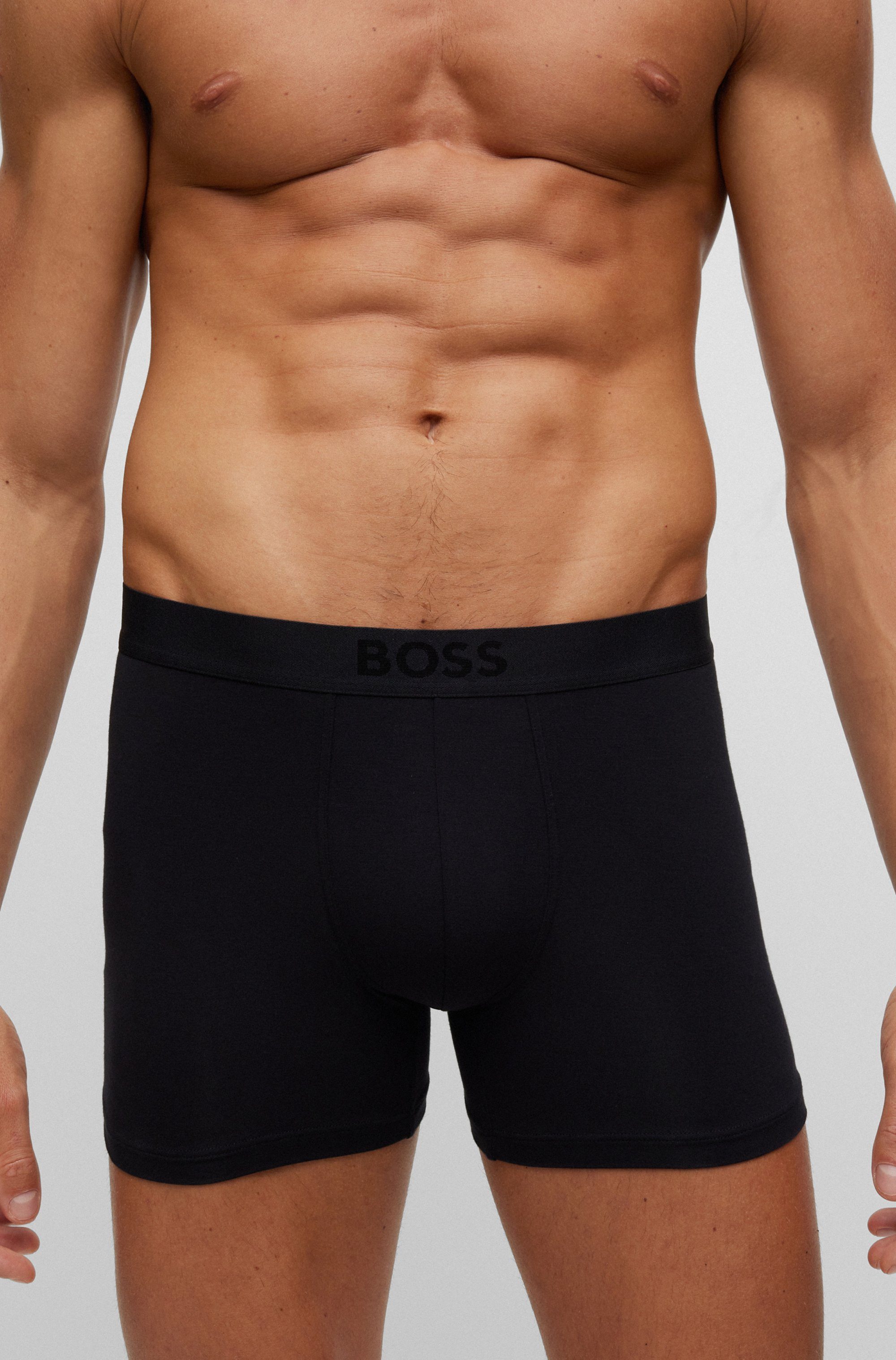 BOSS Boxershort BoxerBr 2P UltraSoft met tonale boss logo-elastisch tailleband (2 stuks, Set van 2)