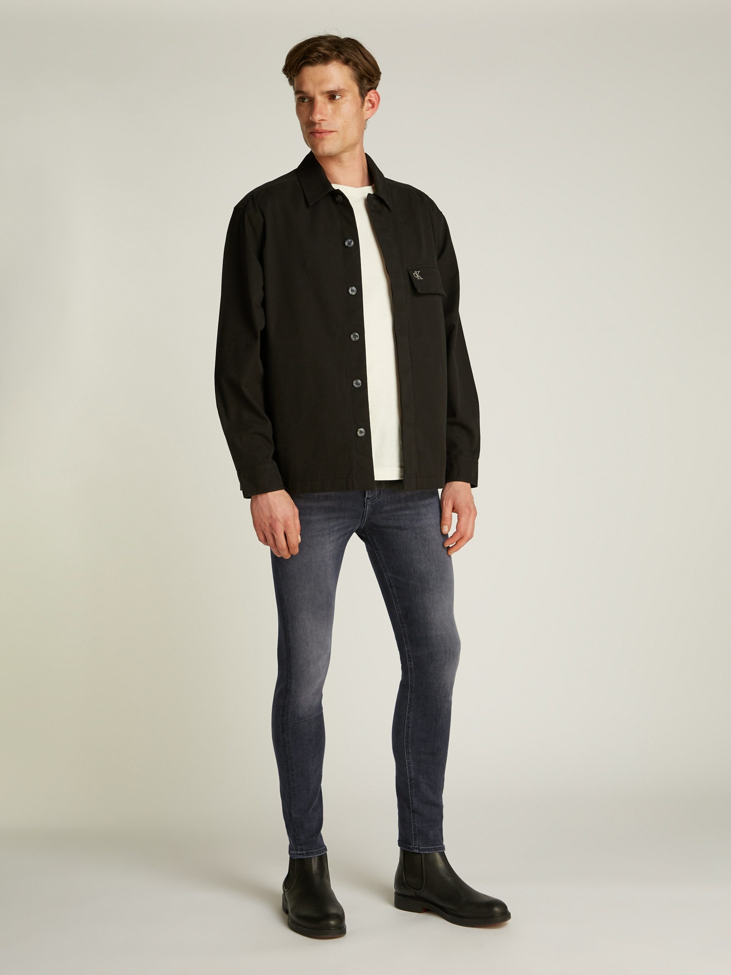 Calvin Klein Stretch jeans Skinny Muntzakje, logo borduursel