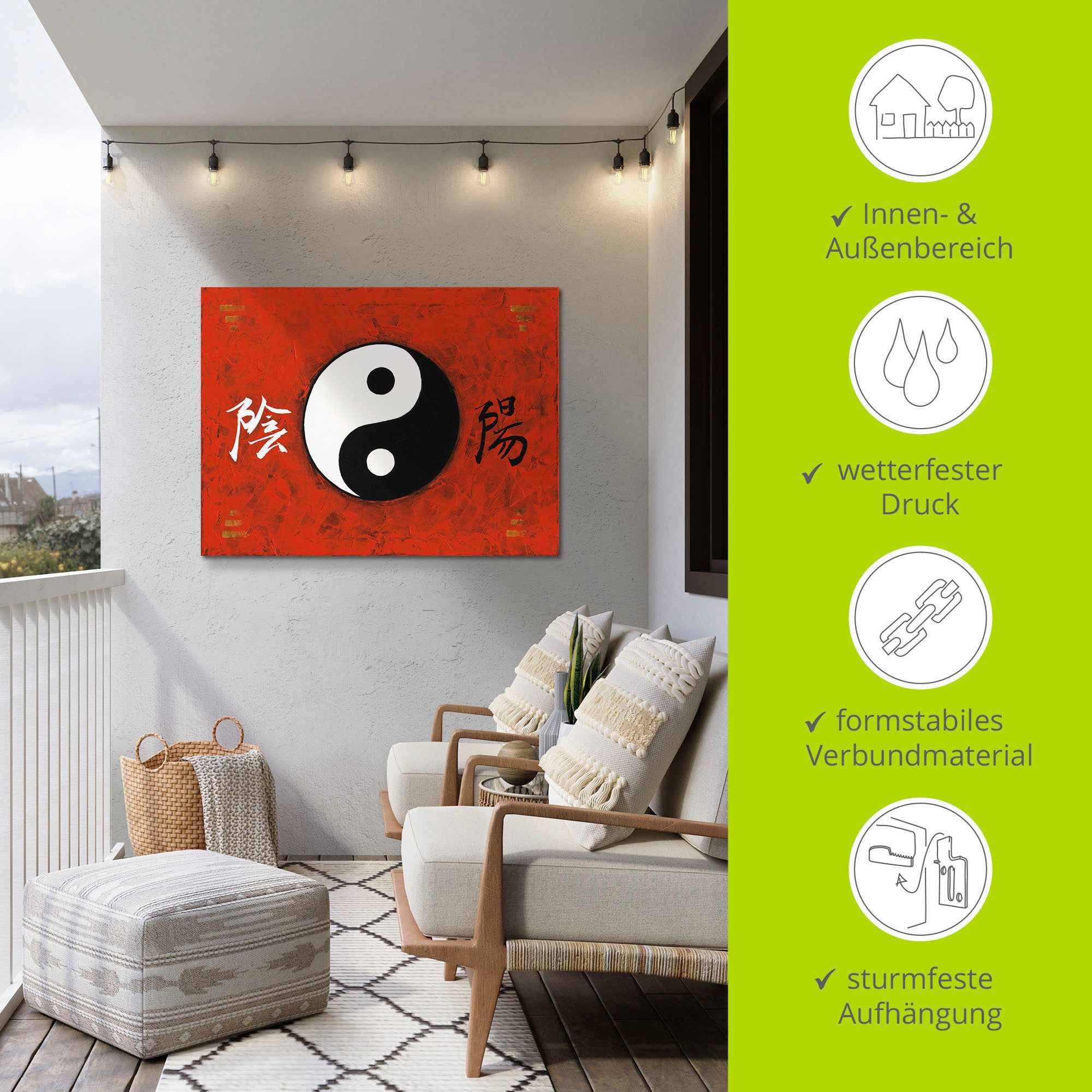 Artland Artprint Yin & Yang als artprint van aluminium, artprint voor buiten, poster in diverse formaten