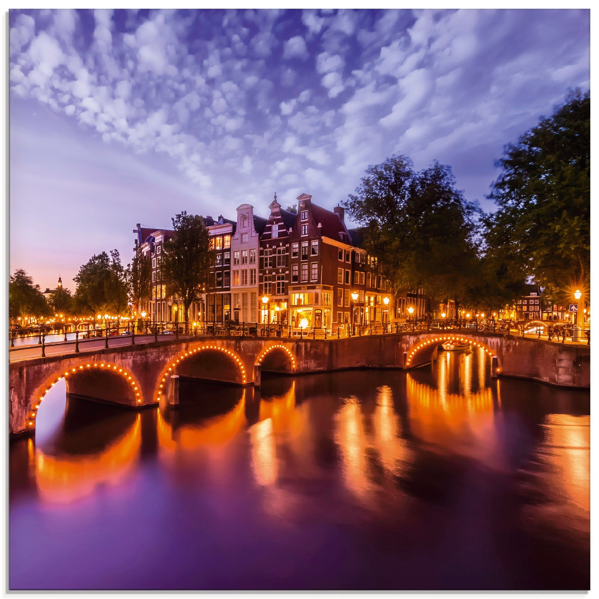 Artland Print op glas Amsterdam Keizersgracht Leidsegracht