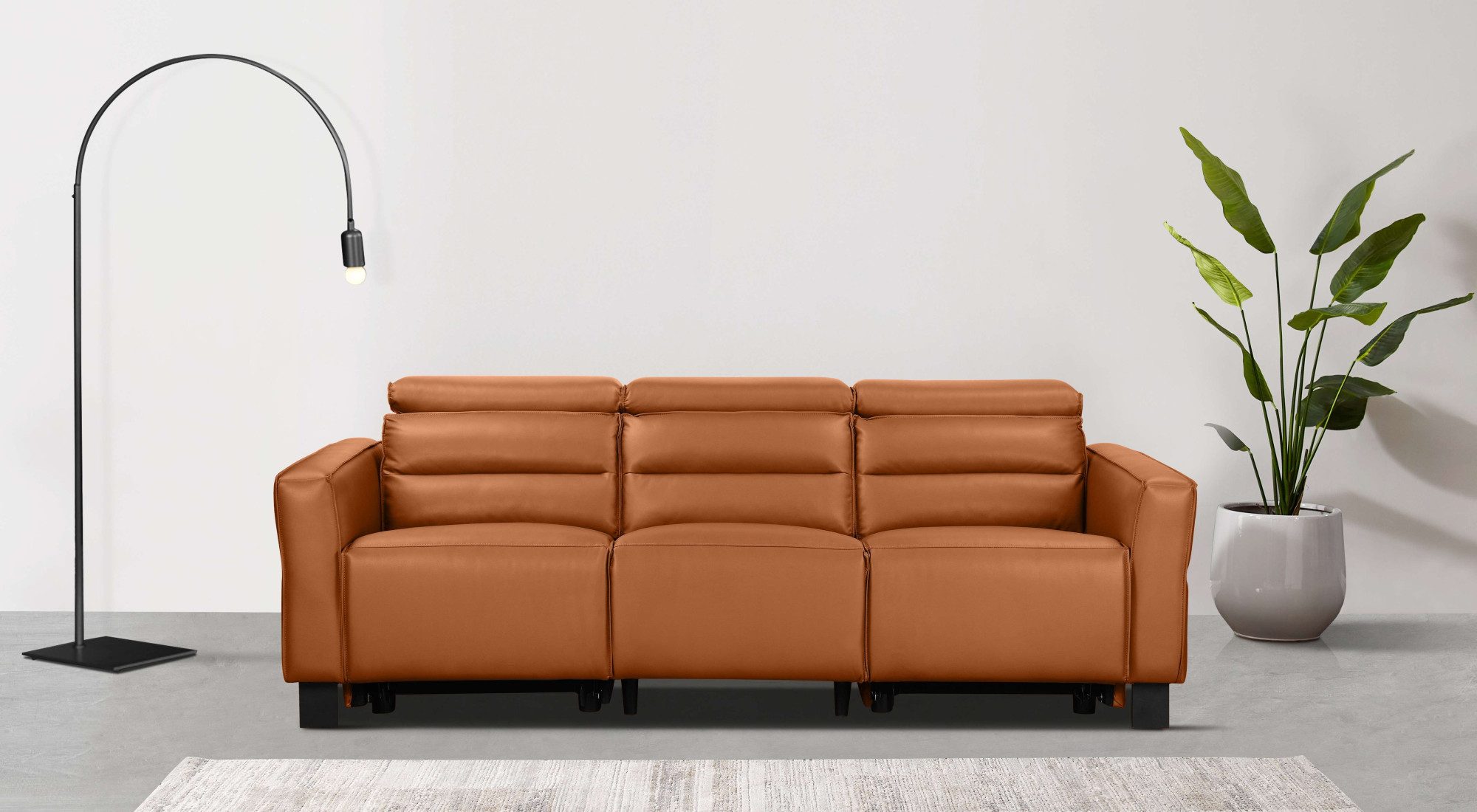 Places of Style 3-zitsbank Carpari, 224 cm, handmatige of elektrische relaxfunctie in 2 zitplaatsen