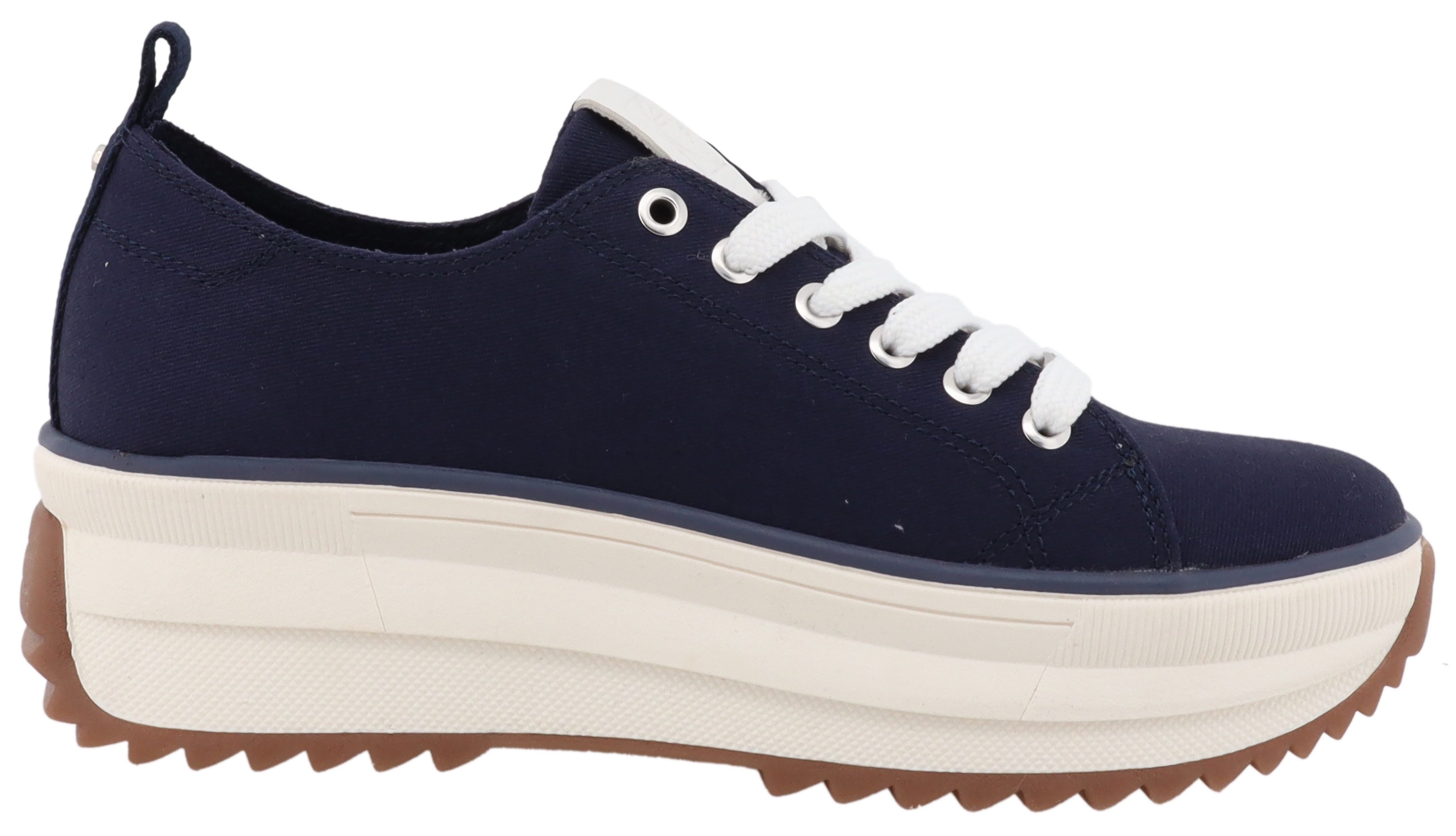 Tom Tailor Plateausneakers , vrijetijdsschoen, lage schoen, veterschoen met zijlogo