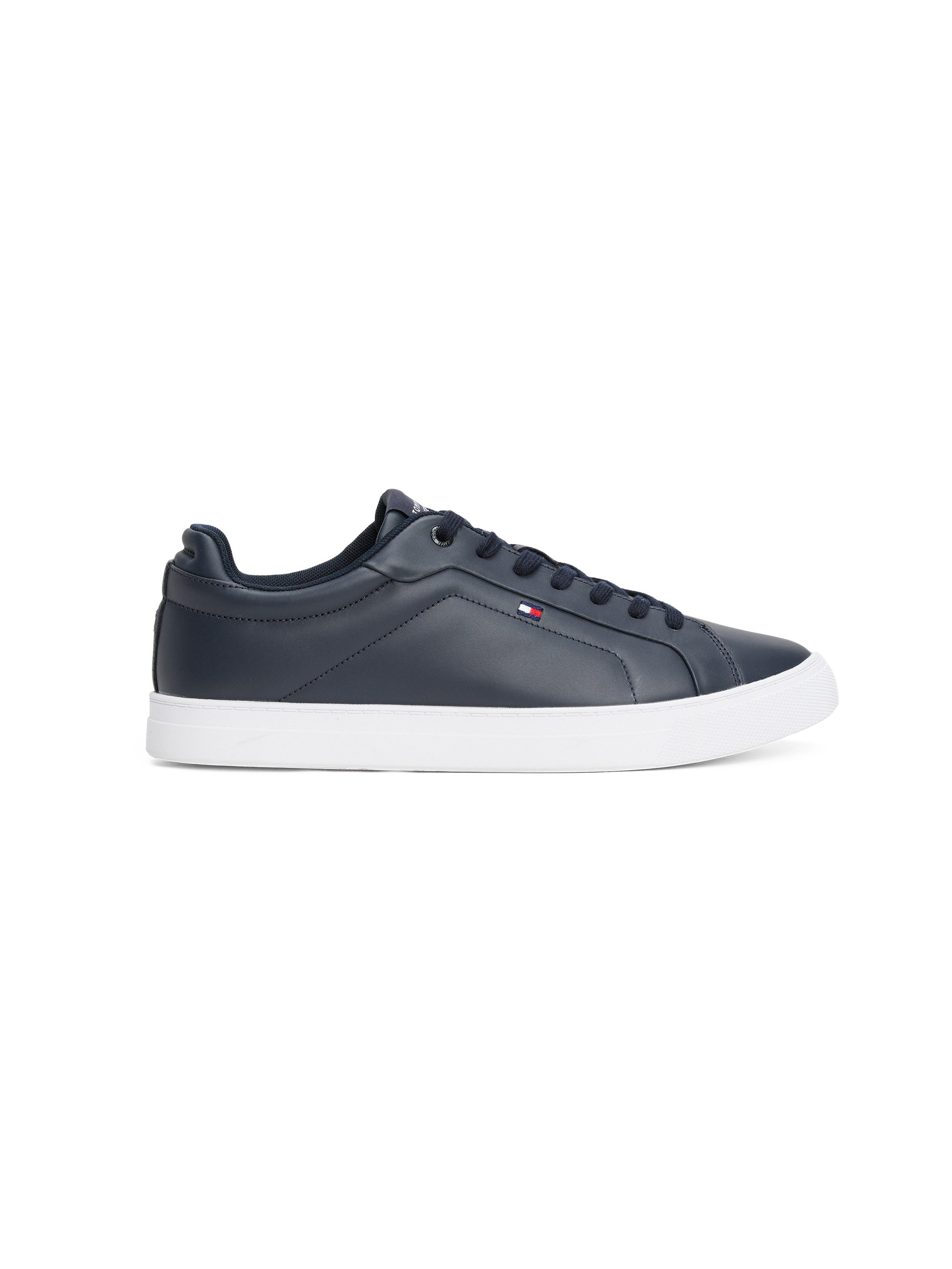 Tommy Hilfiger Sneakers ICON COURT LTH FLAG ESS vrijetijdsschoen, lage schoen, veterschoen met kleine logovlag