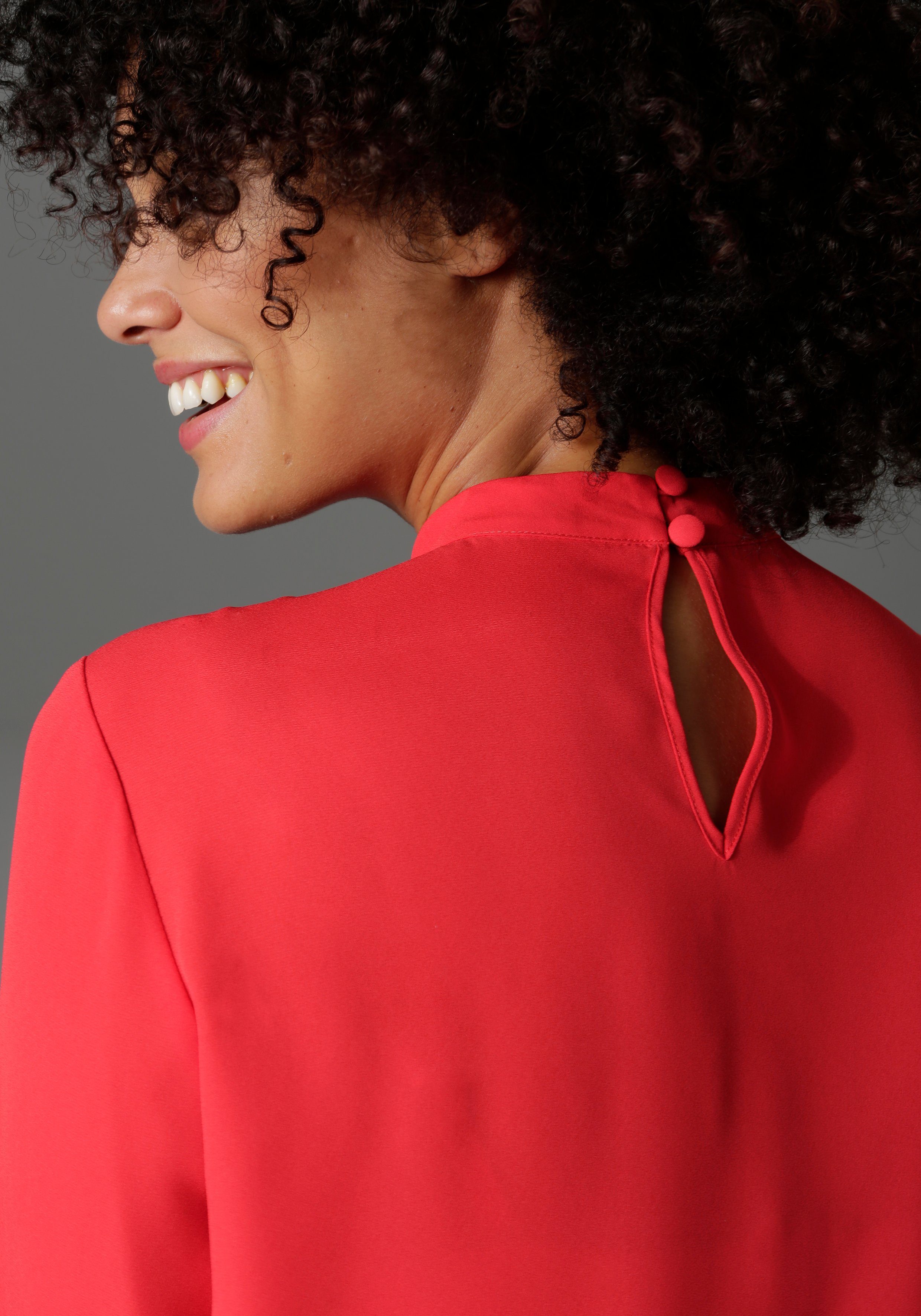 Aniston CASUAL Blouse met lange mouwen met kleine volant voor