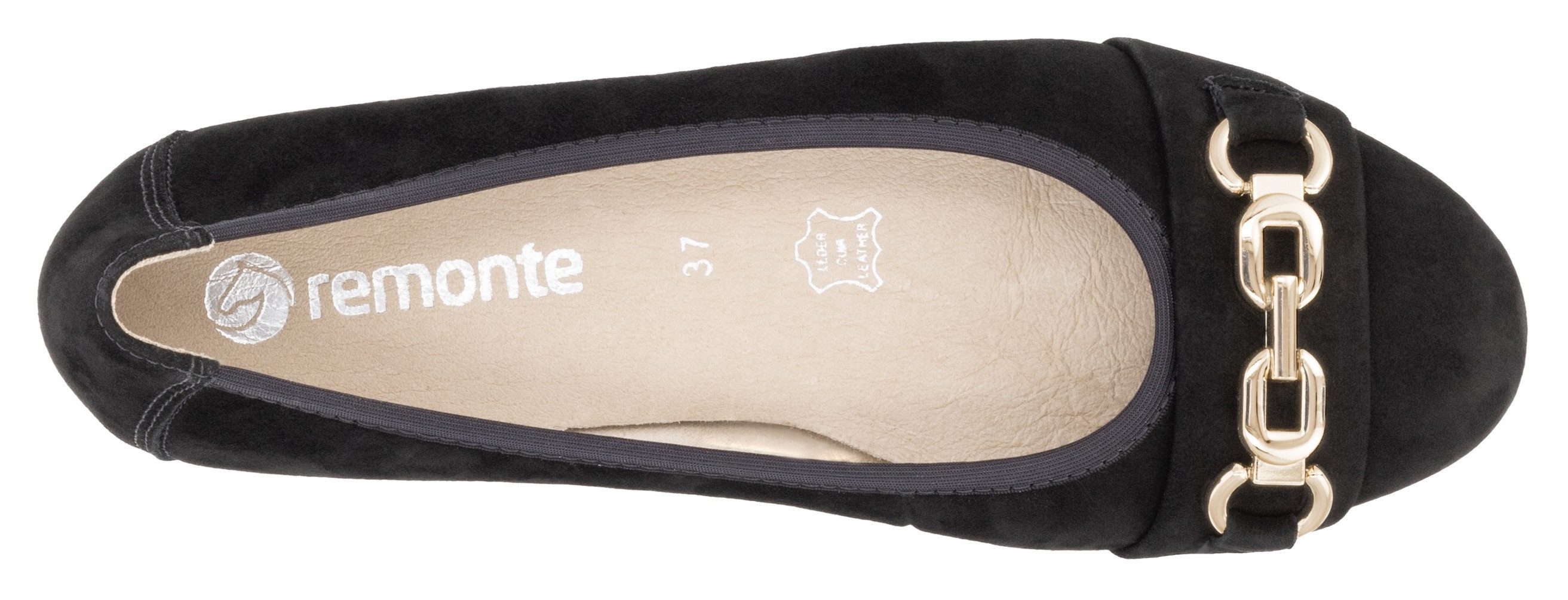 Remonte Ballerina's , blokhak, pumps, business schoen met sieraandeel