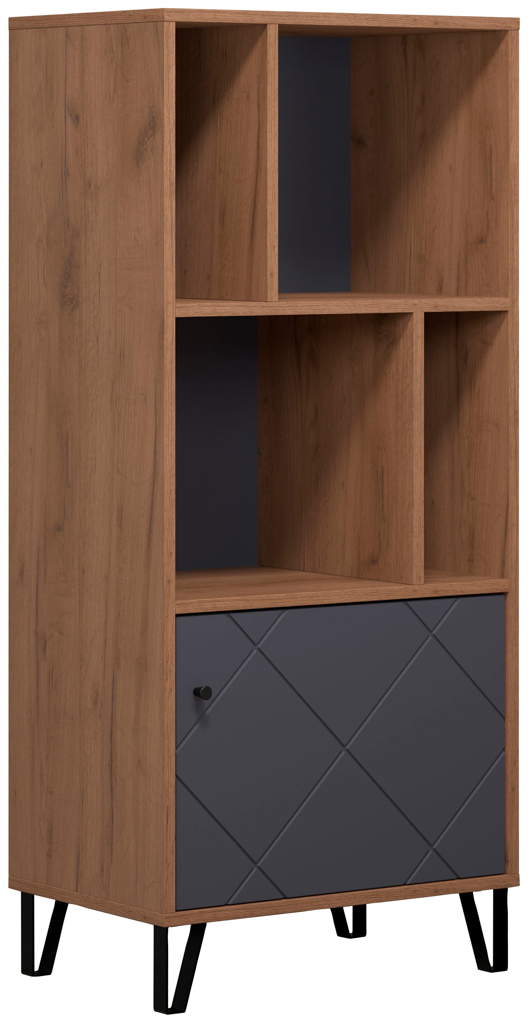 Places of Style Staand rek MOLVENO Boekenrek - matte echt houtlook - Soft-Close-functie, breedte 63 cm (1 stuk)