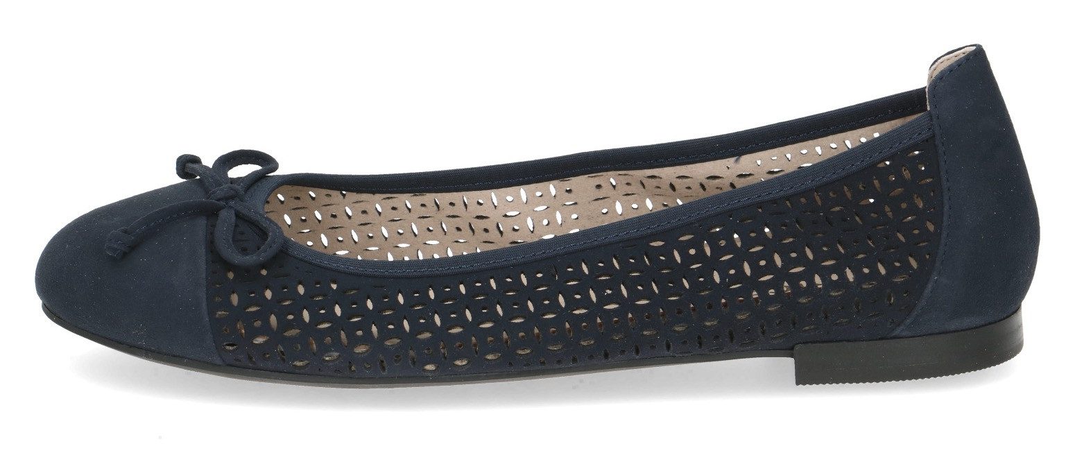Caprice Ballerina's , blokhak, business schoen, comfortabele schoen met subtiele sierstrik