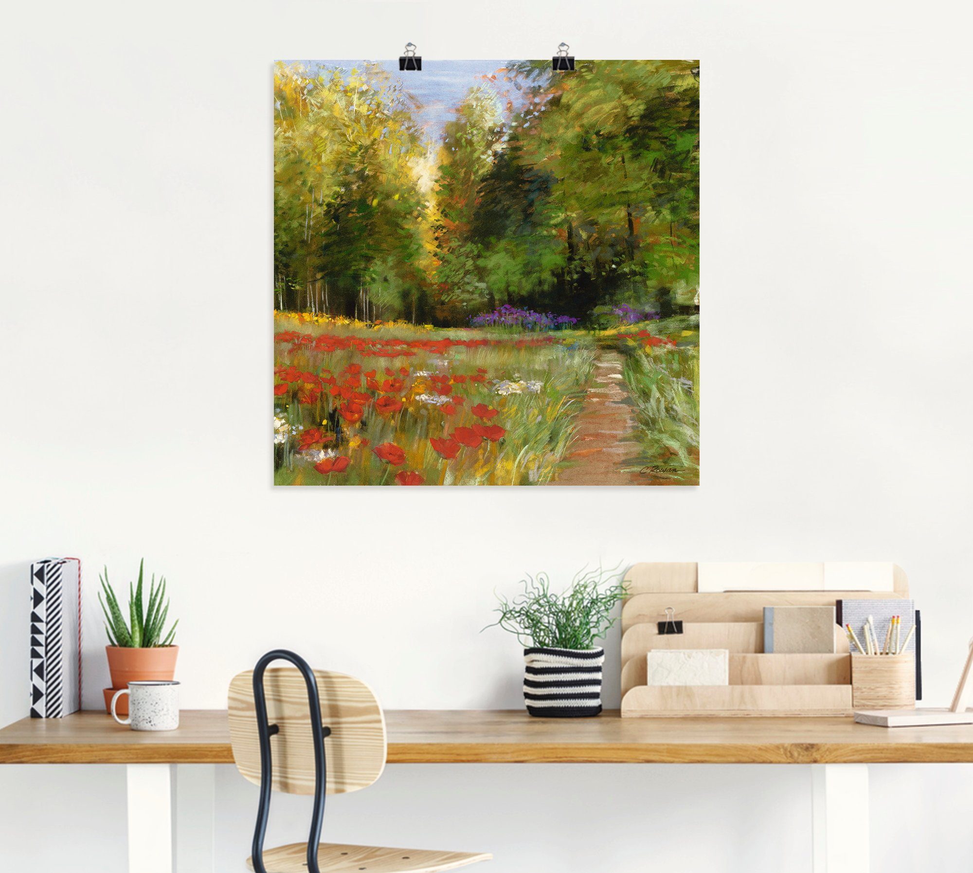 Artland Poster Bloemenveld als artprint op linnen, muursticker of poster in verschillende maten