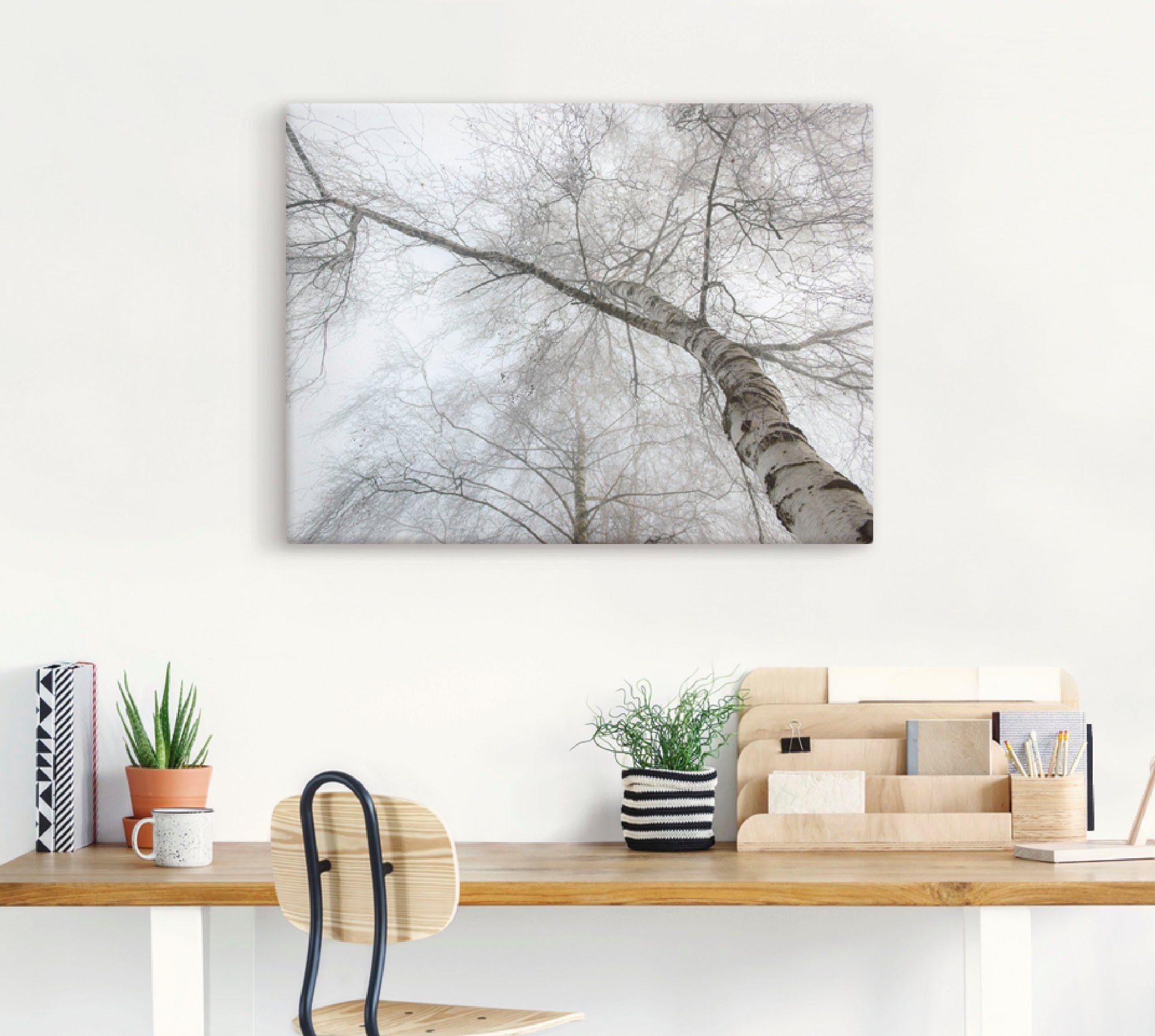 Artland Artprint Winter berk als artprint op linnen, muursticker in verschillende maten