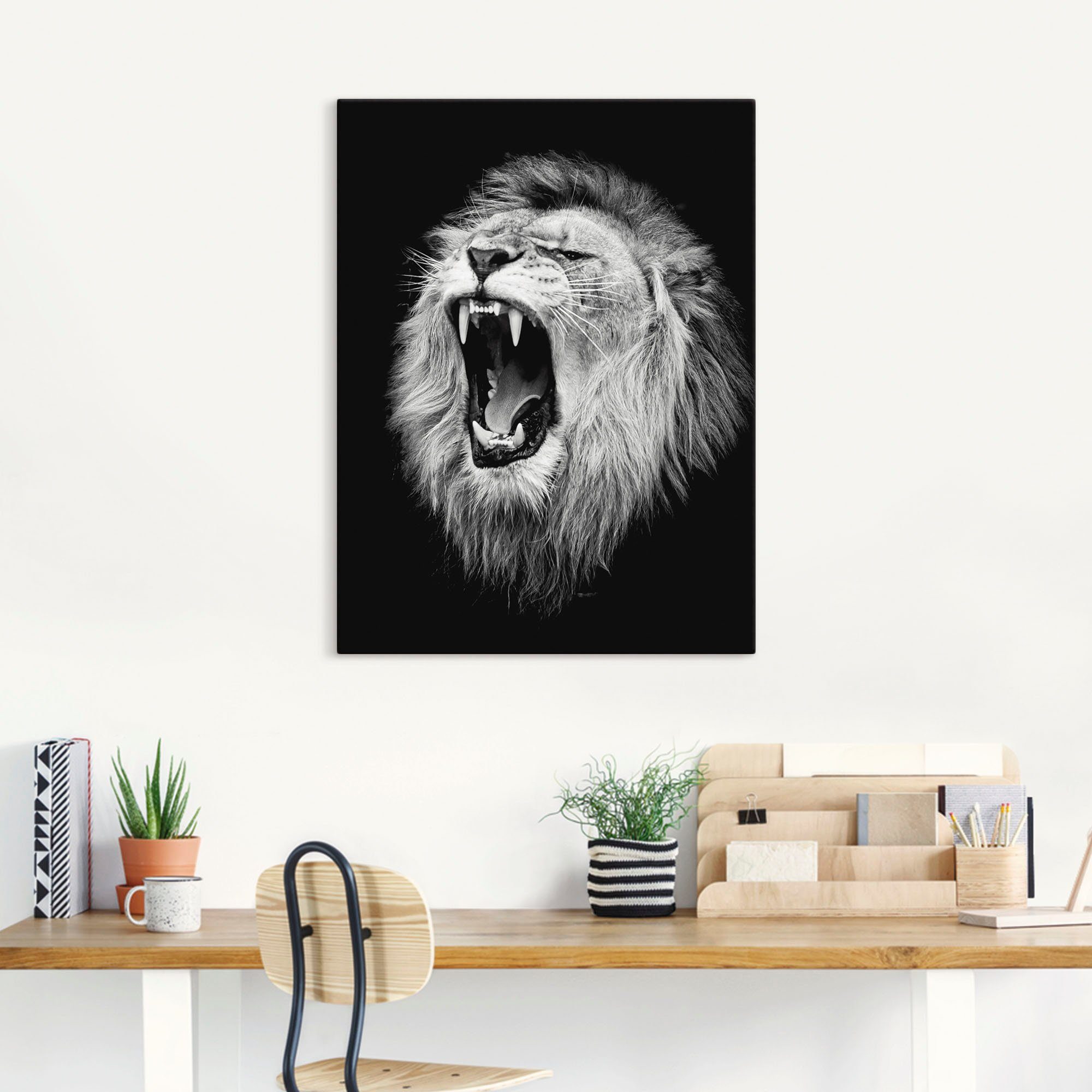 Artland Artprint De leeuw als artprint van aluminium, artprint voor buiten, artprint op linnen, poster, muursticker